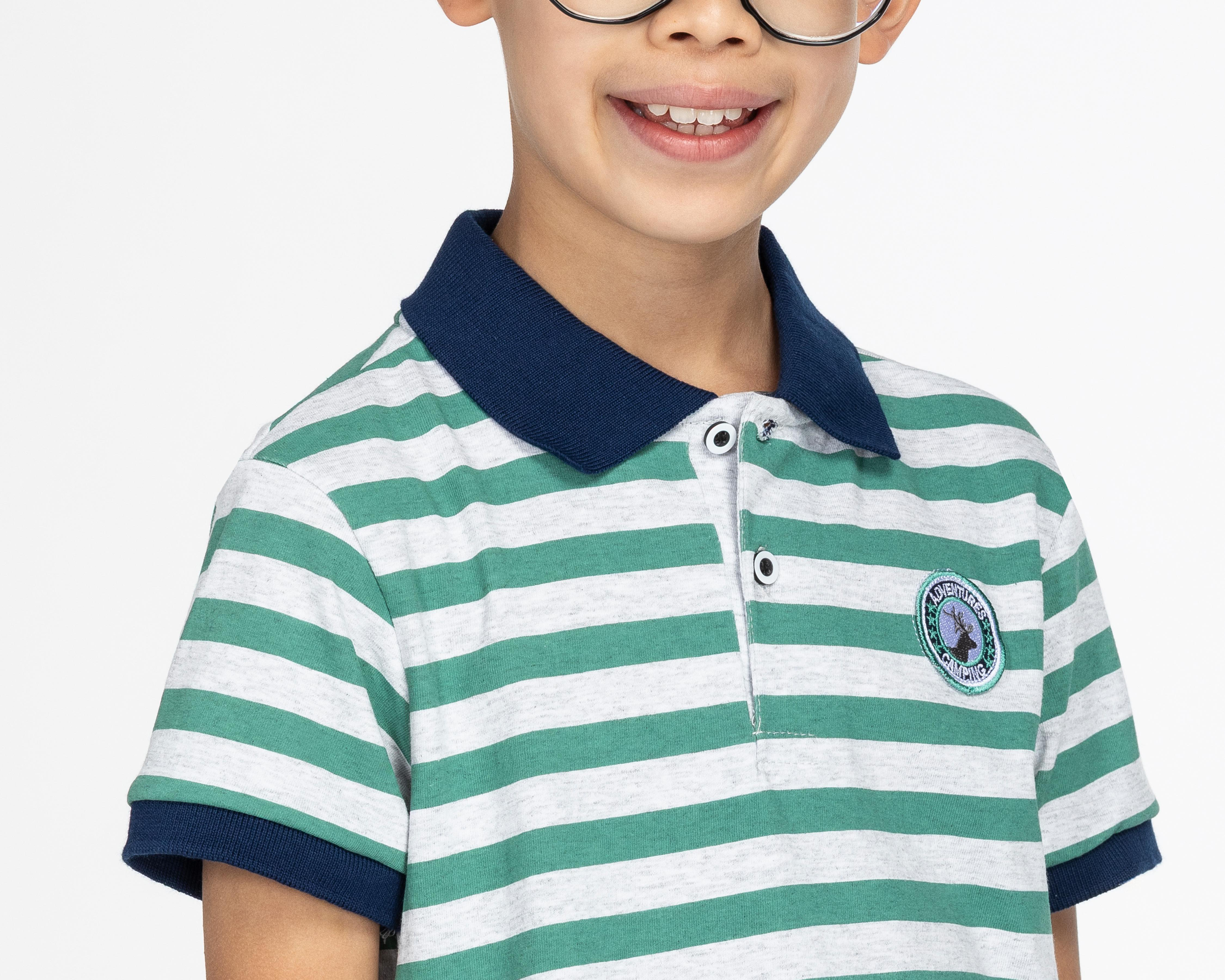 Foto 5 pulgar | Playera de Cuello Polo Multicolor Refill para Niño
