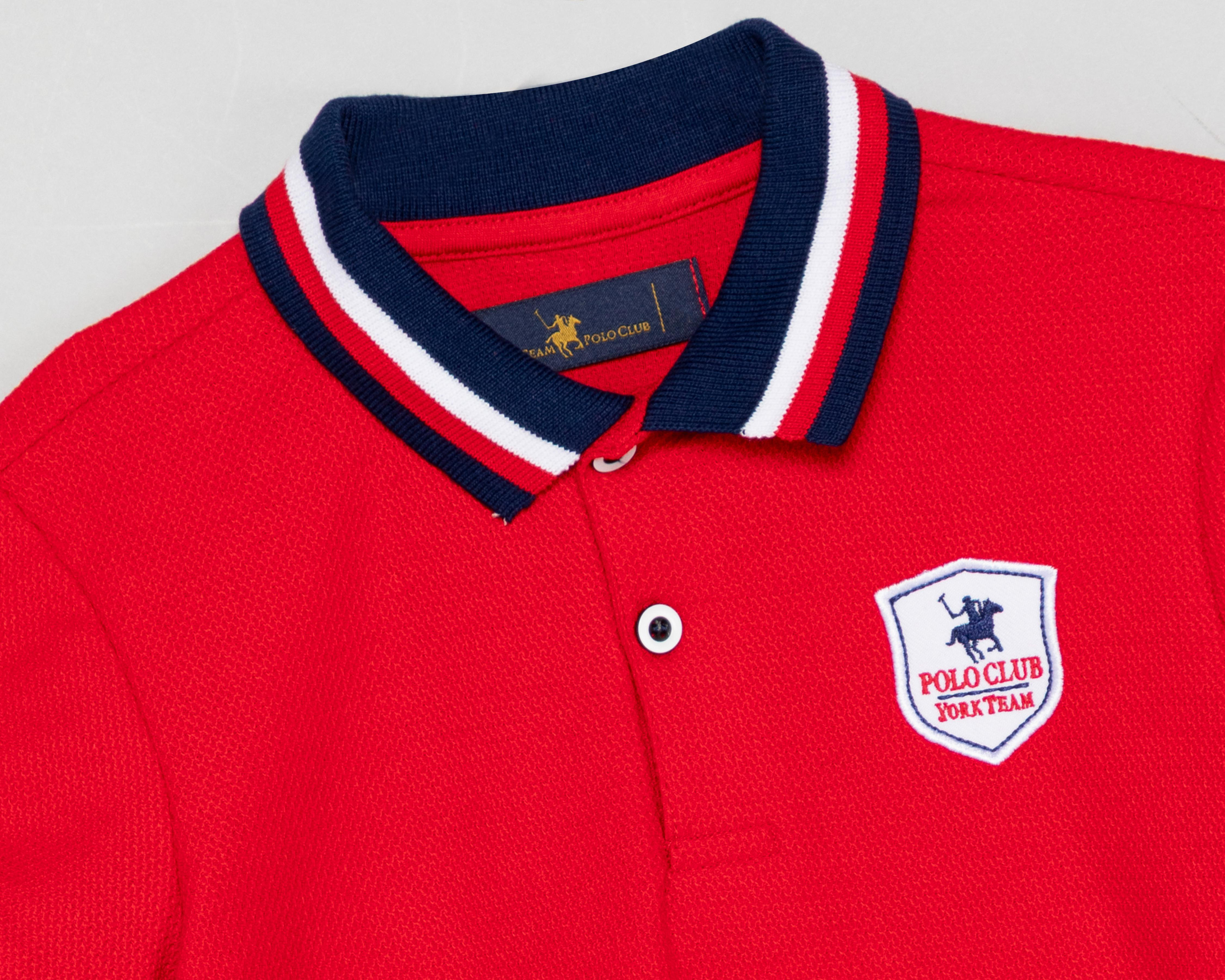 Foto 4 pulgar | Playera Polo York Team Polo Club Roja para Niño