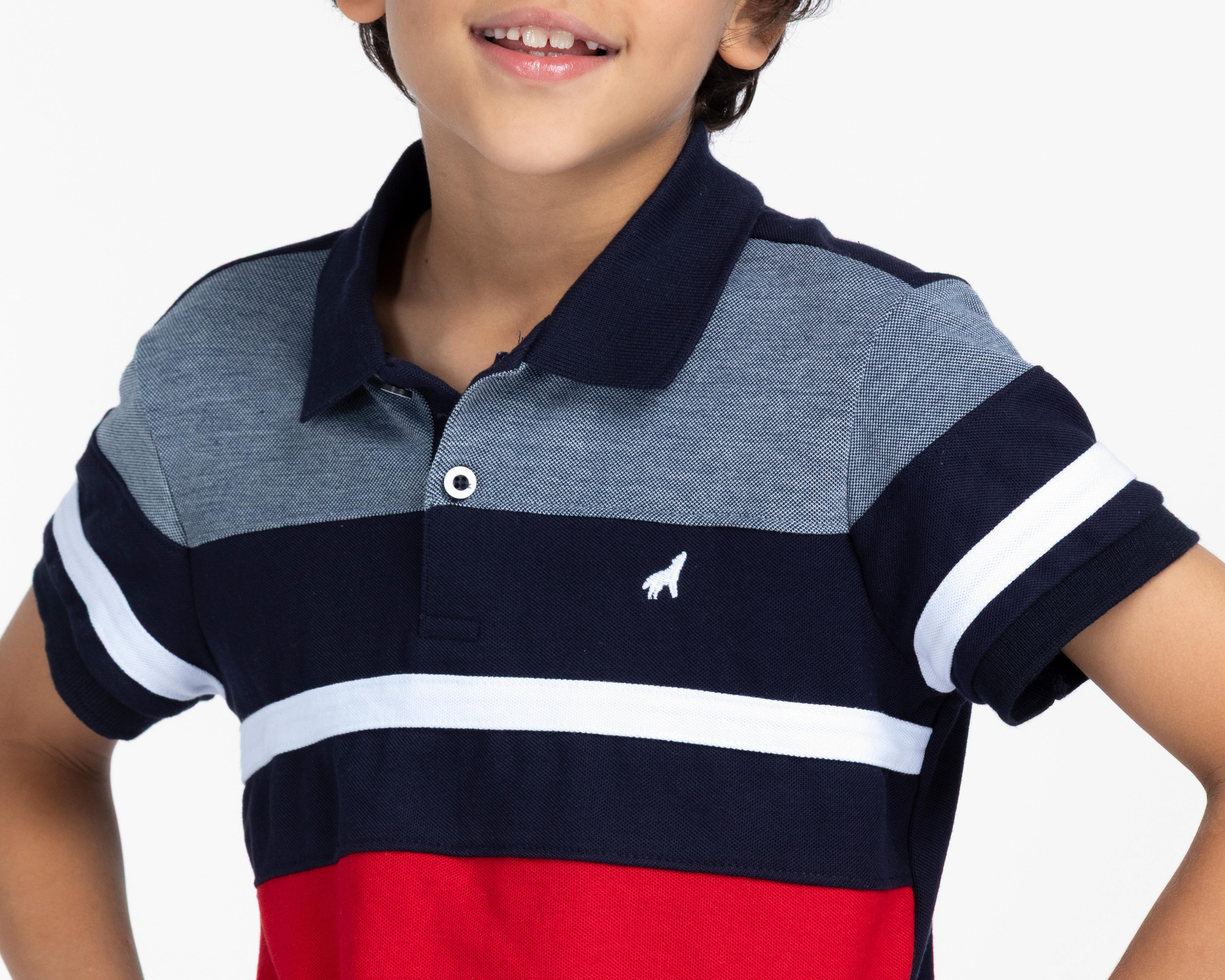 Foto 5 pulgar | Playera Polo Refill Rojo para Niño