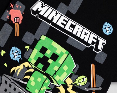 Foto 3 | Playera de Cuello Redondo Negra Minecraft para Niño