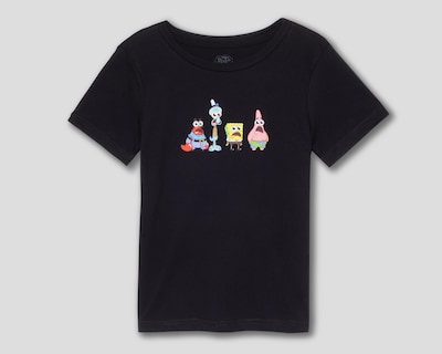 Foto 1 | Playera de Cuello Redondo Negra Bob Esponja Juvenil