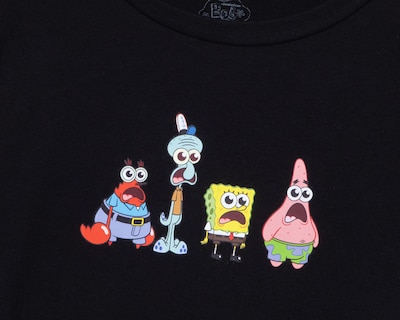 Foto 3 | Playera de Cuello Redondo Negra Bob Esponja Juvenil
