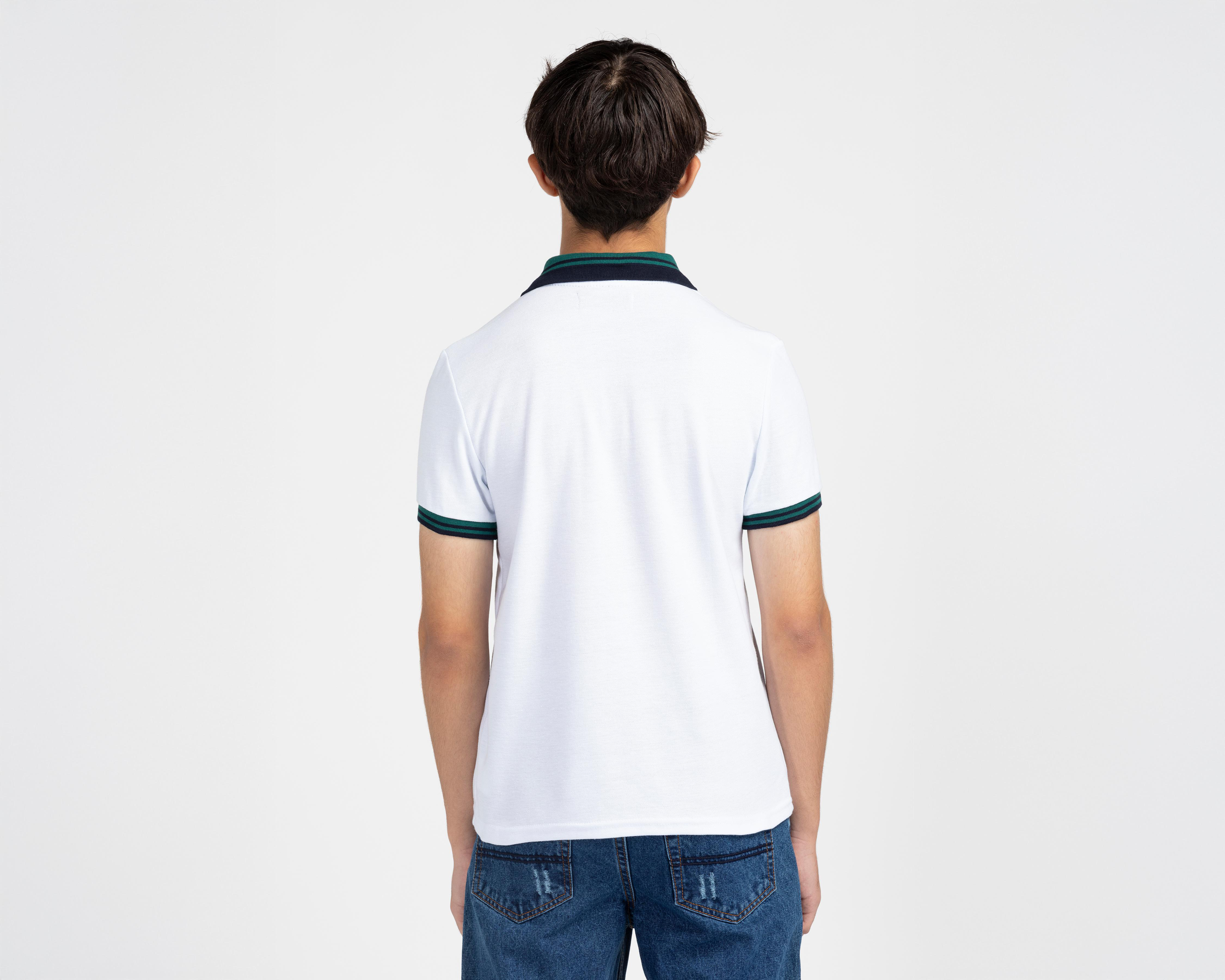 Foto 4 pulgar | Playera Cuello Polo Blanca York Team Polo Club Juvenil