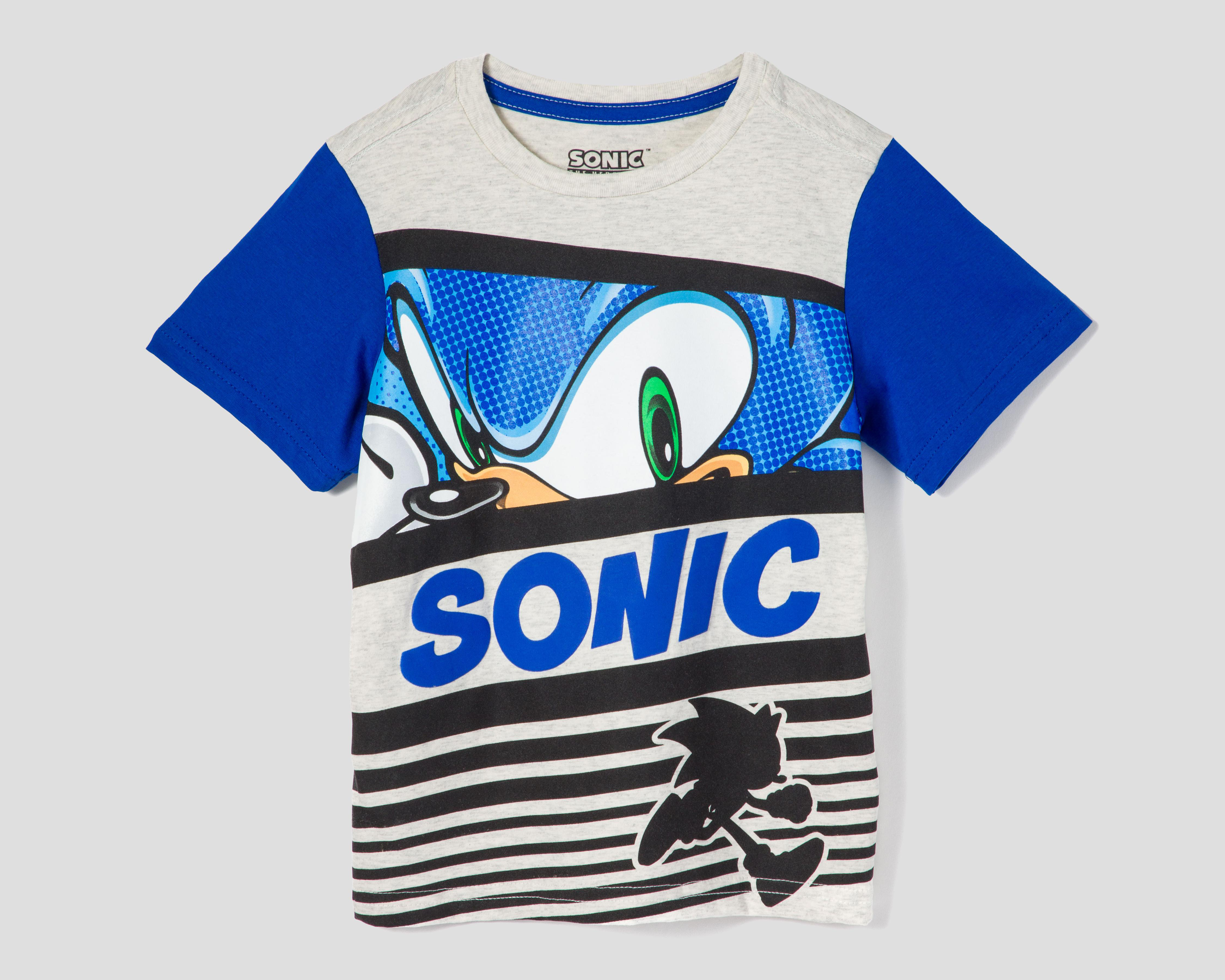 Foto 2 pulgar | Playera Sonic Manga Corta Estampada para Niño