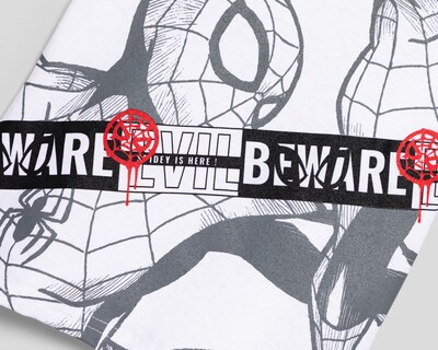 Foto 3 | Playera Cuello Redondo Blanca Marvel Spider-Man para Niño