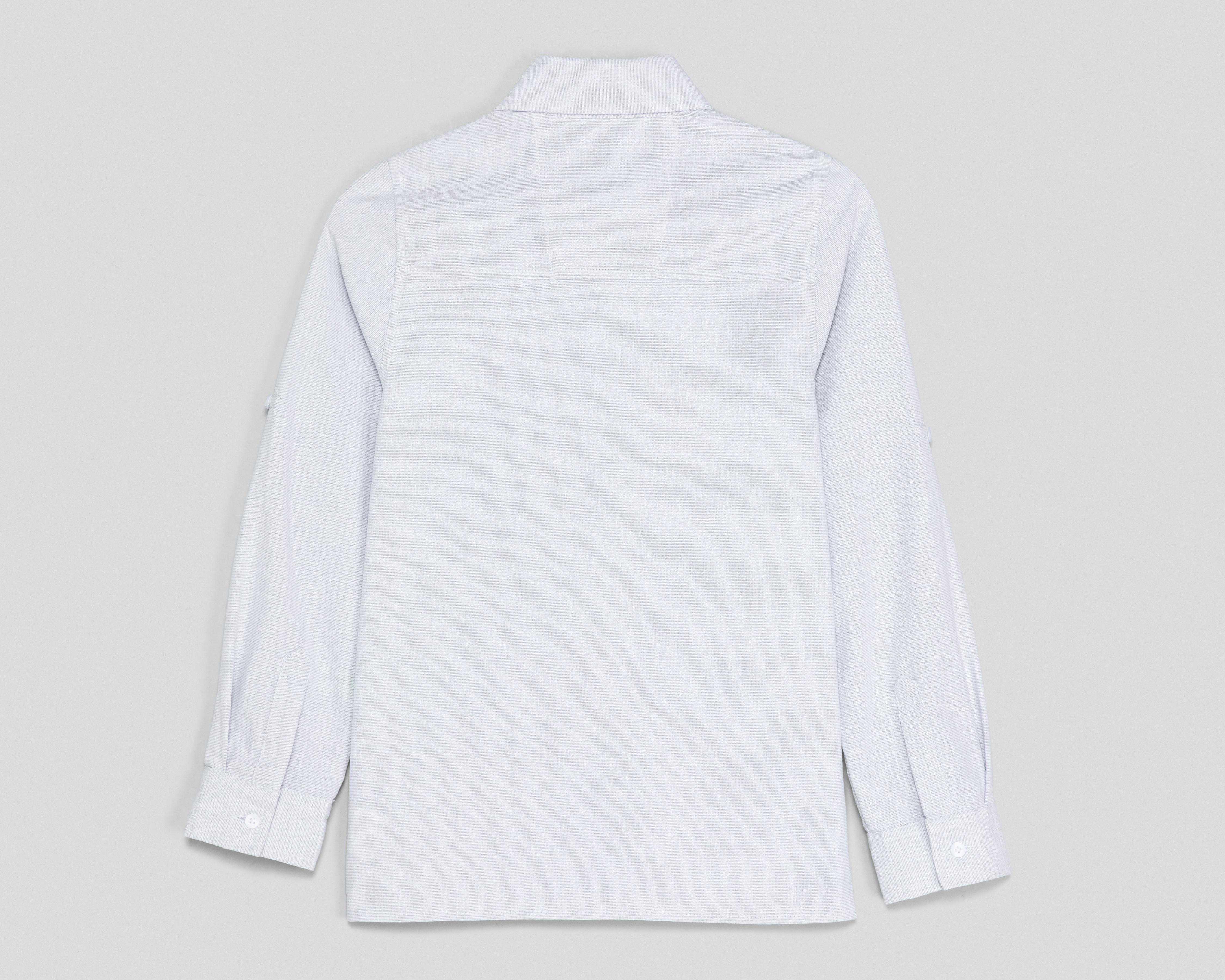 Foto 3 pulgar | Camisa Cuello Americano Gris Refill para Niño