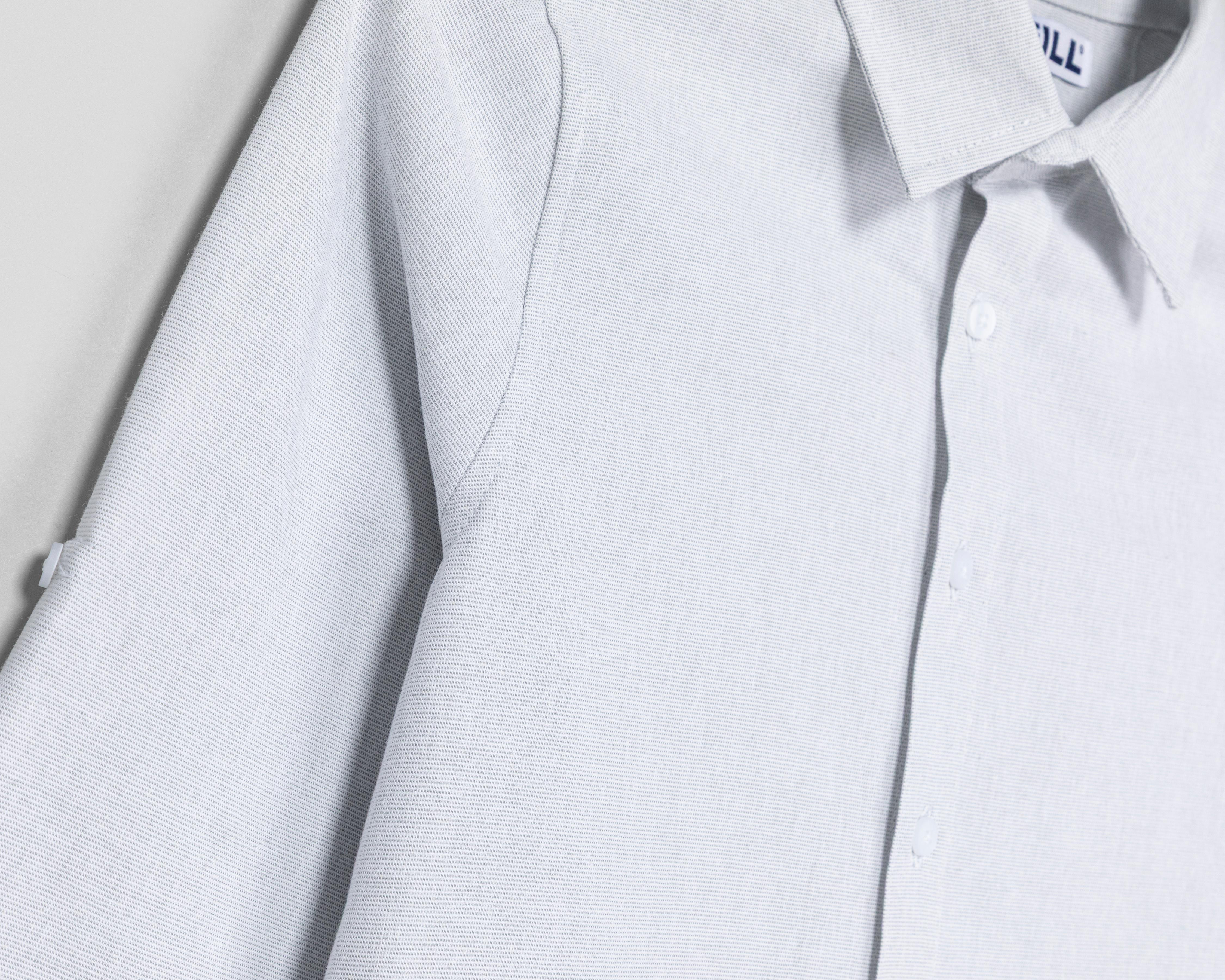 Foto 4 pulgar | Camisa Cuello Americano Gris Refill para Niño
