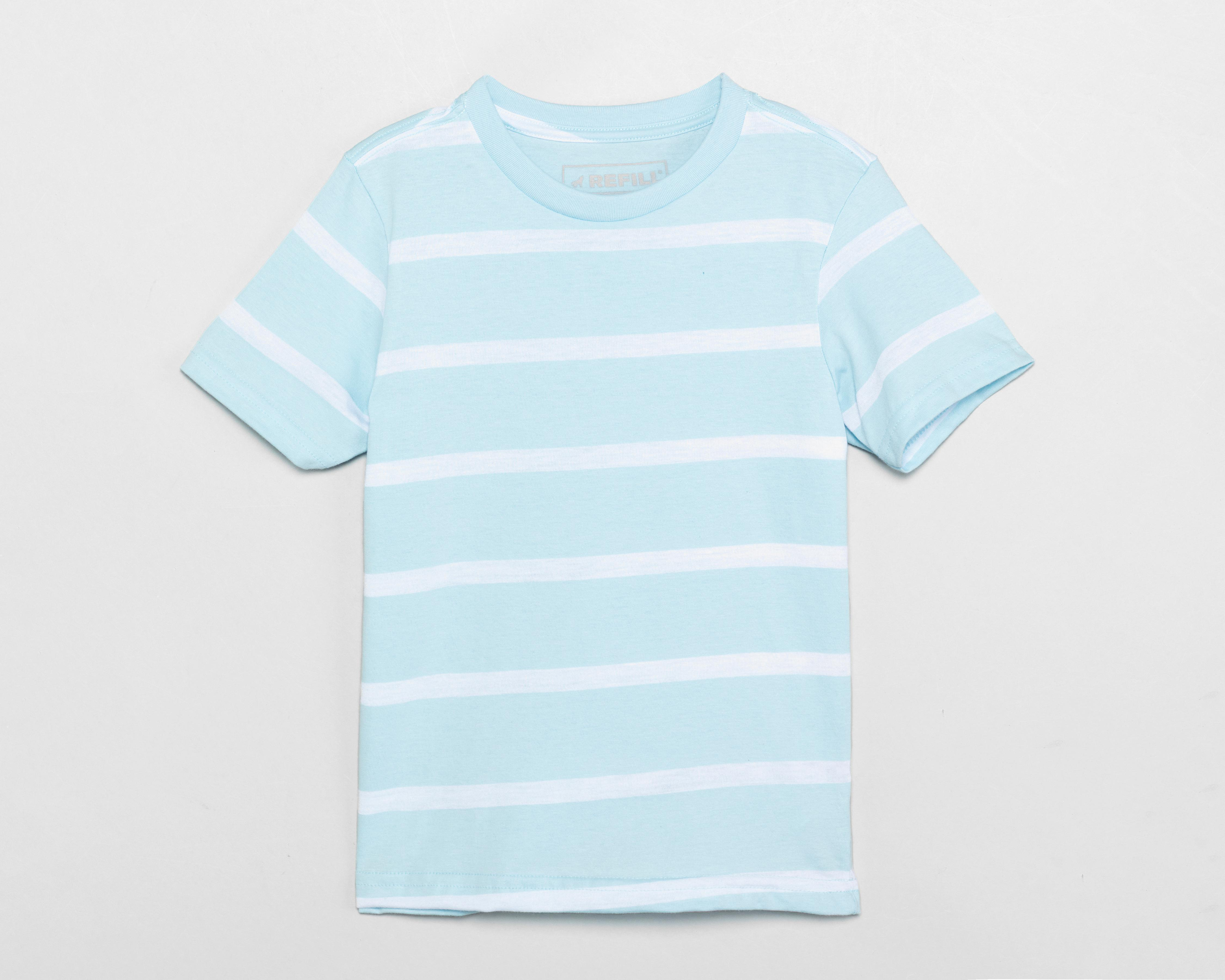 Foto 2 pulgar | Playera Refill Manga Corta a Rayas para Niño
