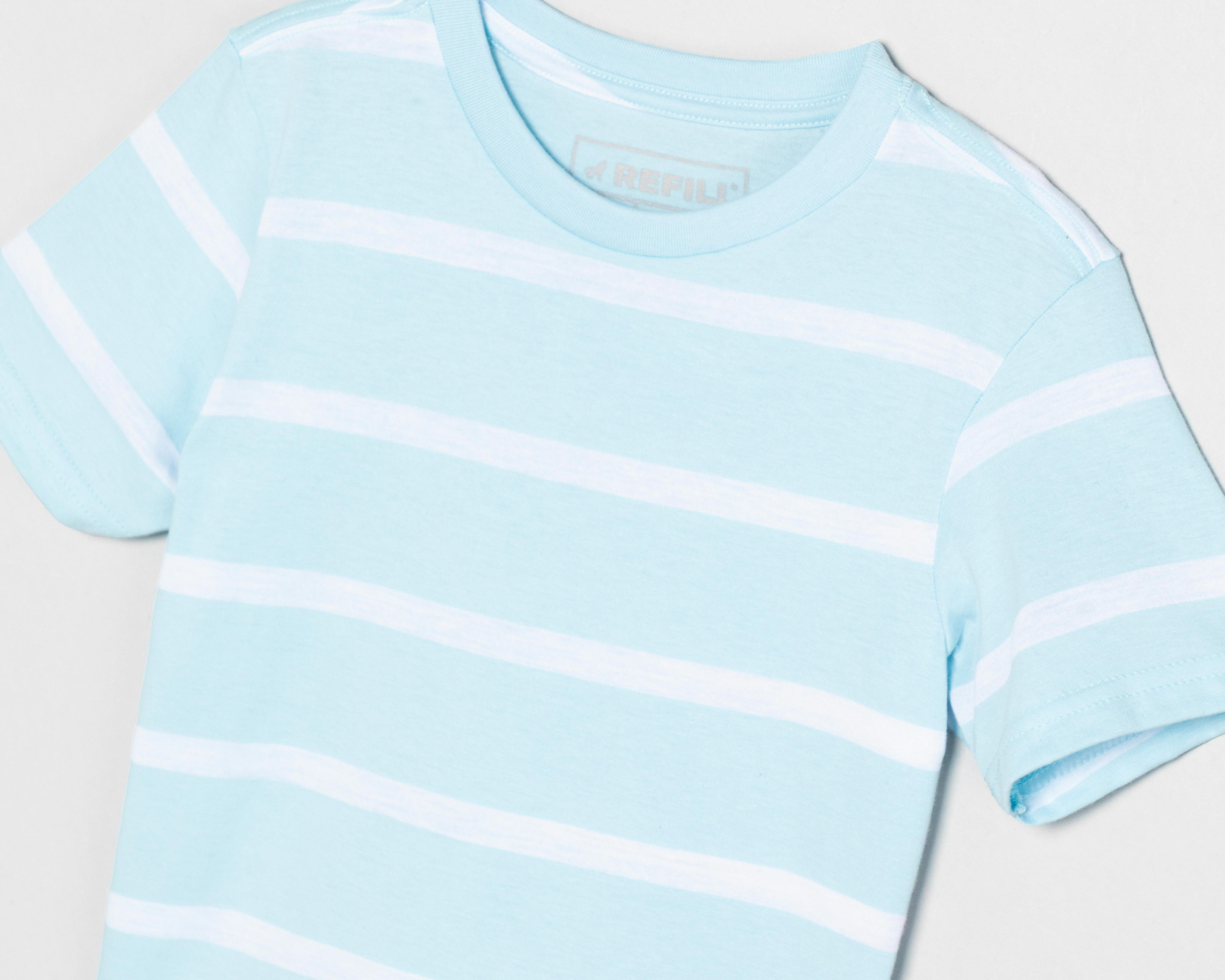 Foto 4 pulgar | Playera Refill Manga Corta a Rayas para Niño