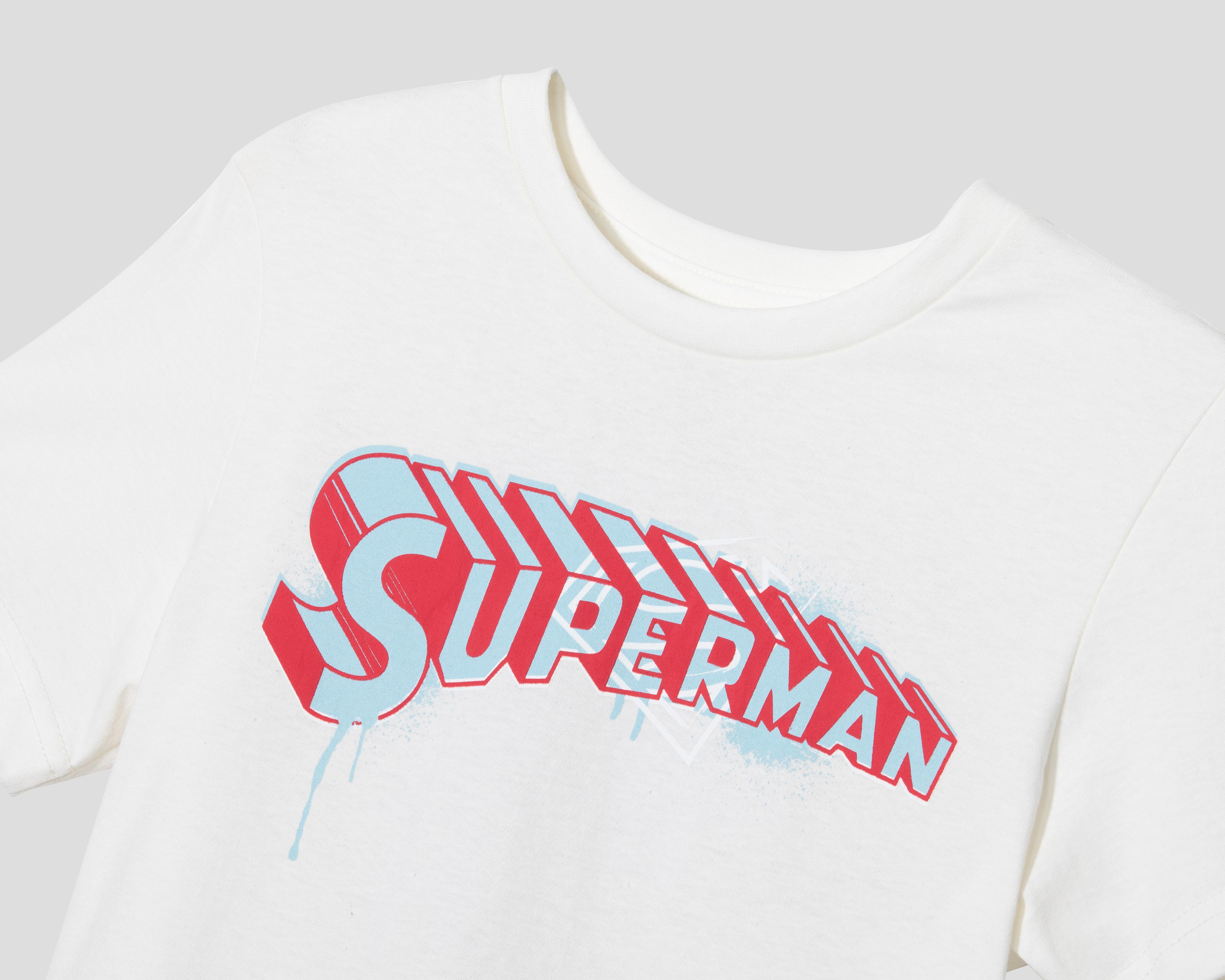 Foto 3 | Playera de Cuello Redondo Blanca Superman Juvenil