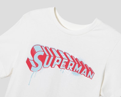 Foto 3 | Playera de Cuello Redondo Blanca Superman Juvenil