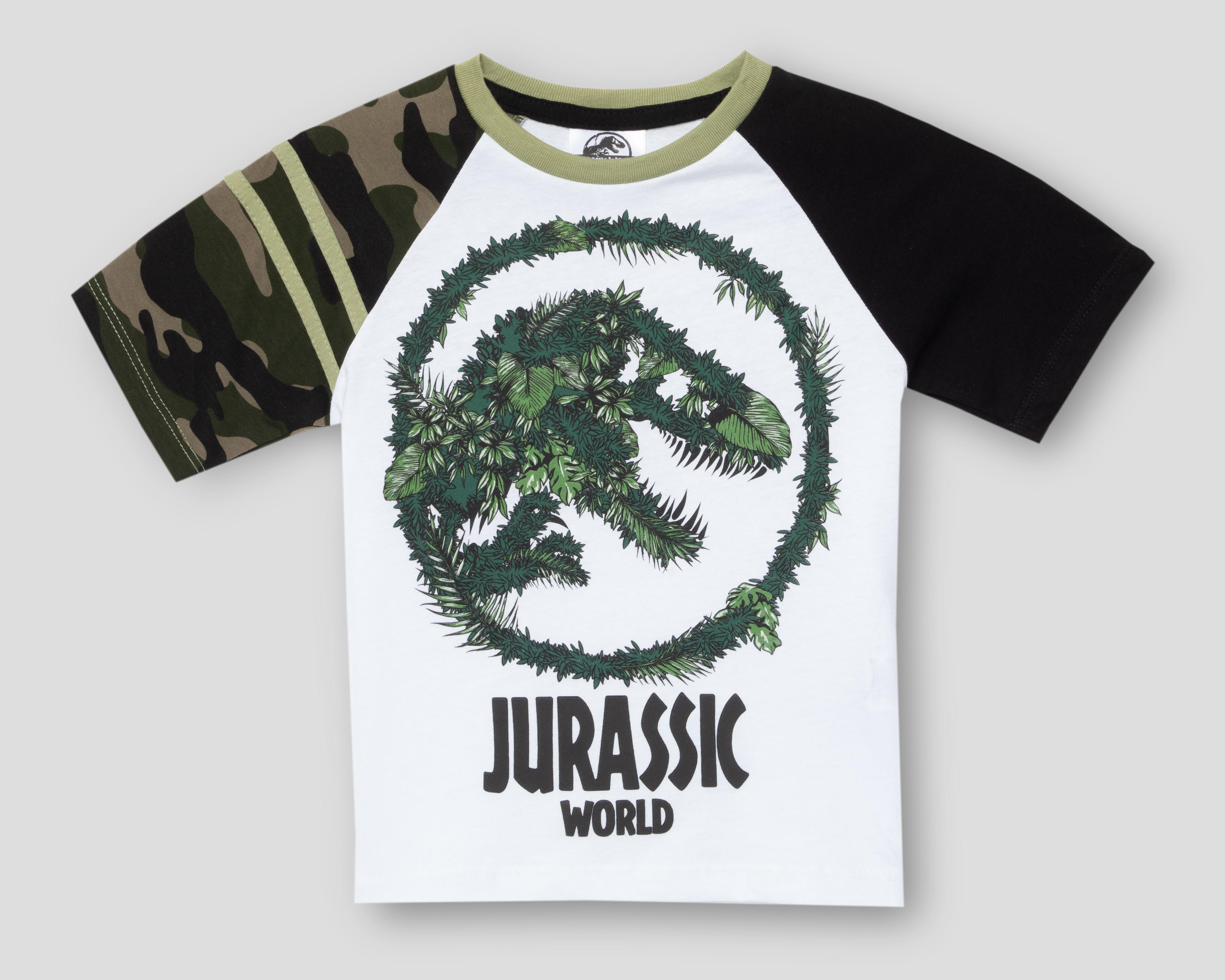Playera de Cuello Redondo Blanca Jurassic World para Niño