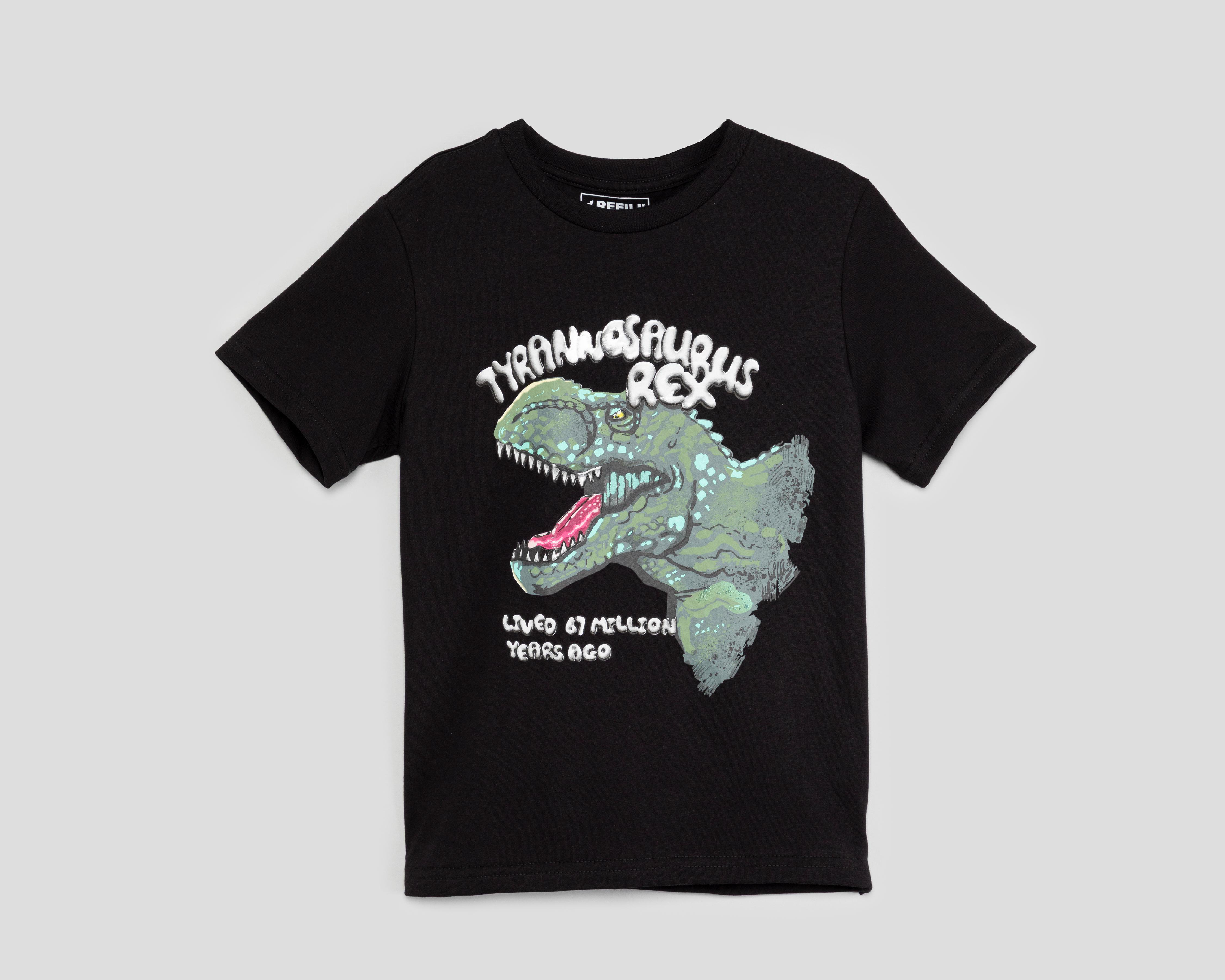 Foto 2 pulgar | Playera Refill Manga Corta de Dinosaurio para Niño