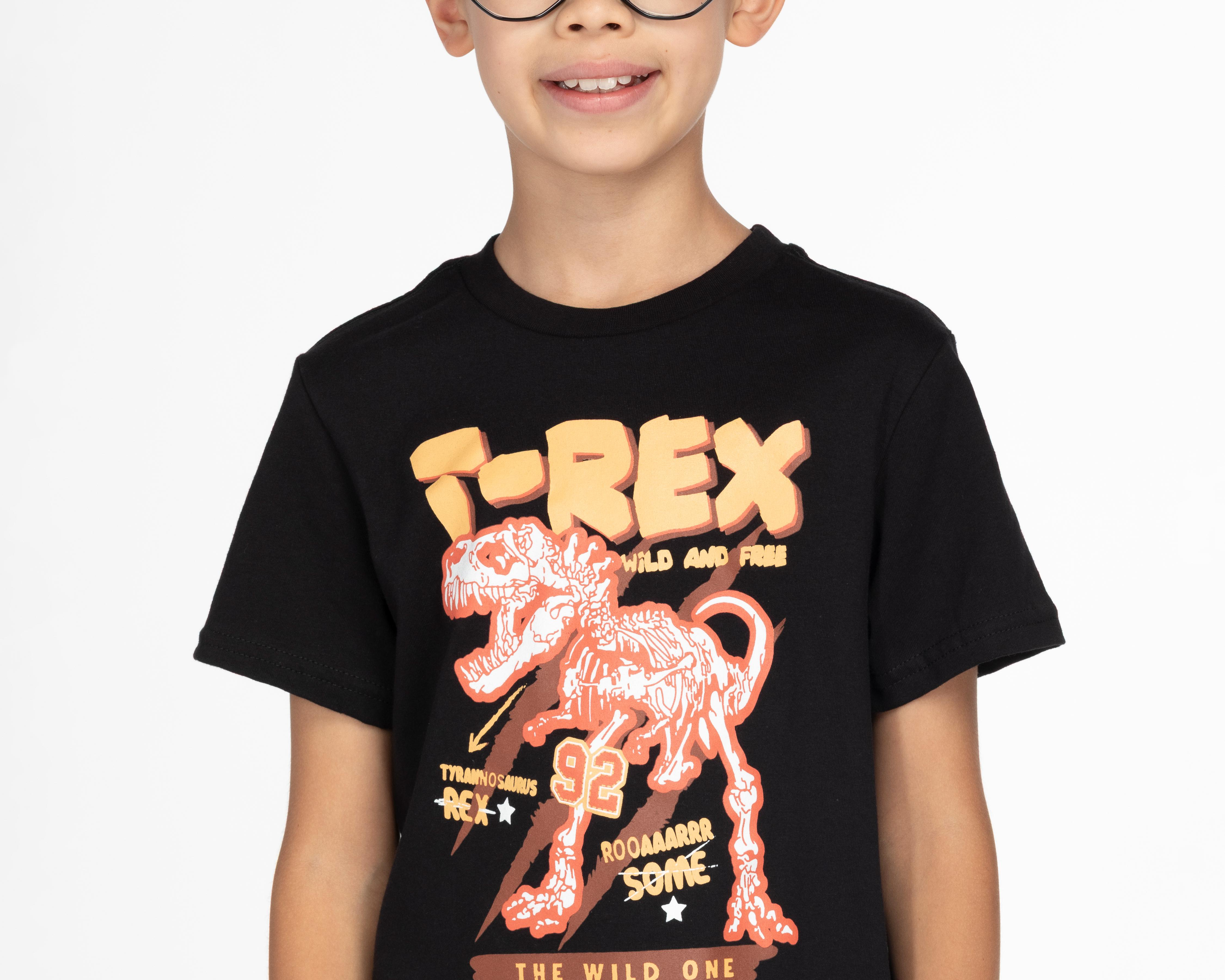 Foto 5 pulgar | Playera Refill Manga Corta de Dinosaurio para Niño