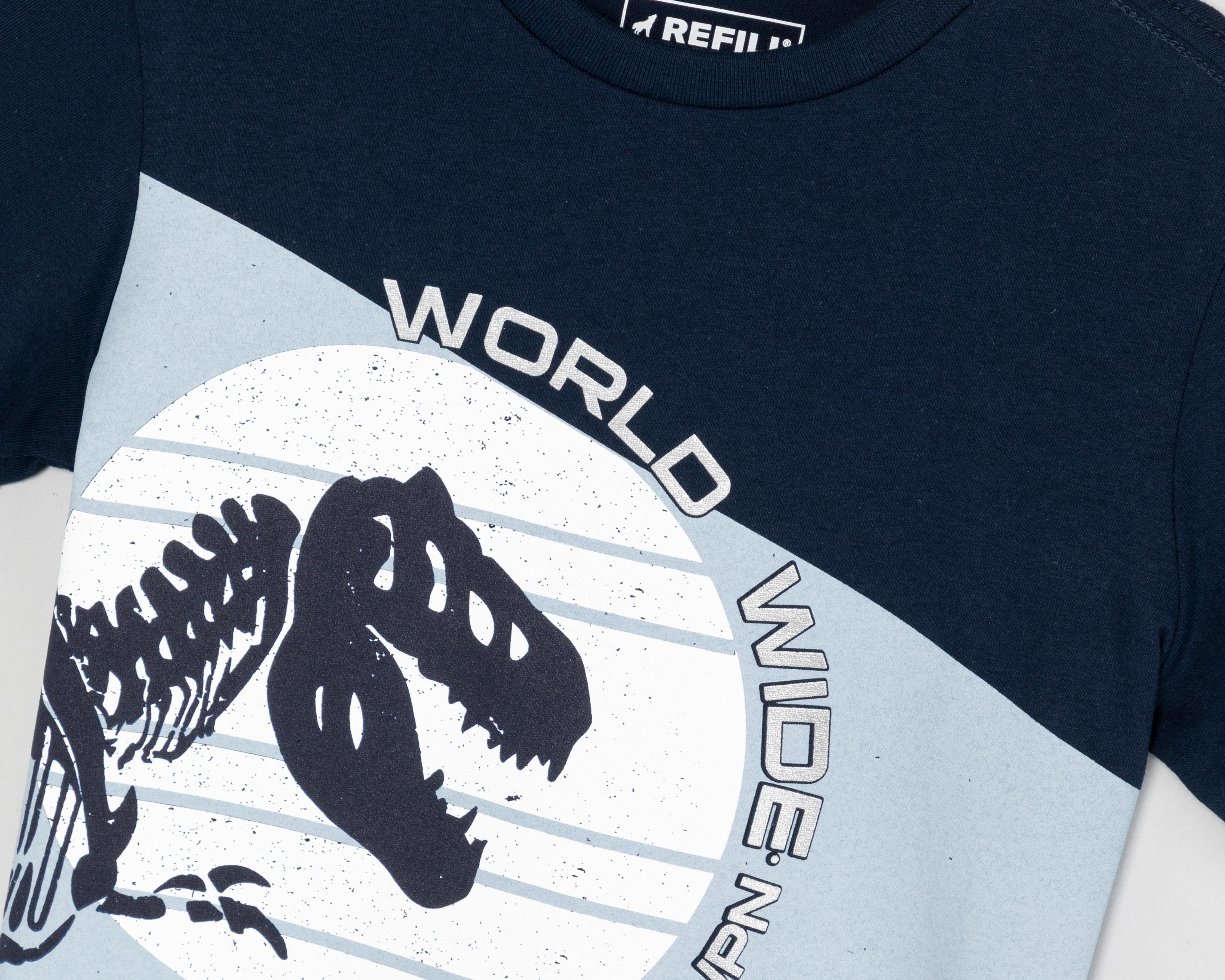 Foto 4 pulgar | Playera Refill Manga Corta de Dinosaurio para Niño