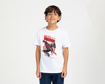 Foto 1 | Playera de Cuello Redondo Blanca Marvel para Niño