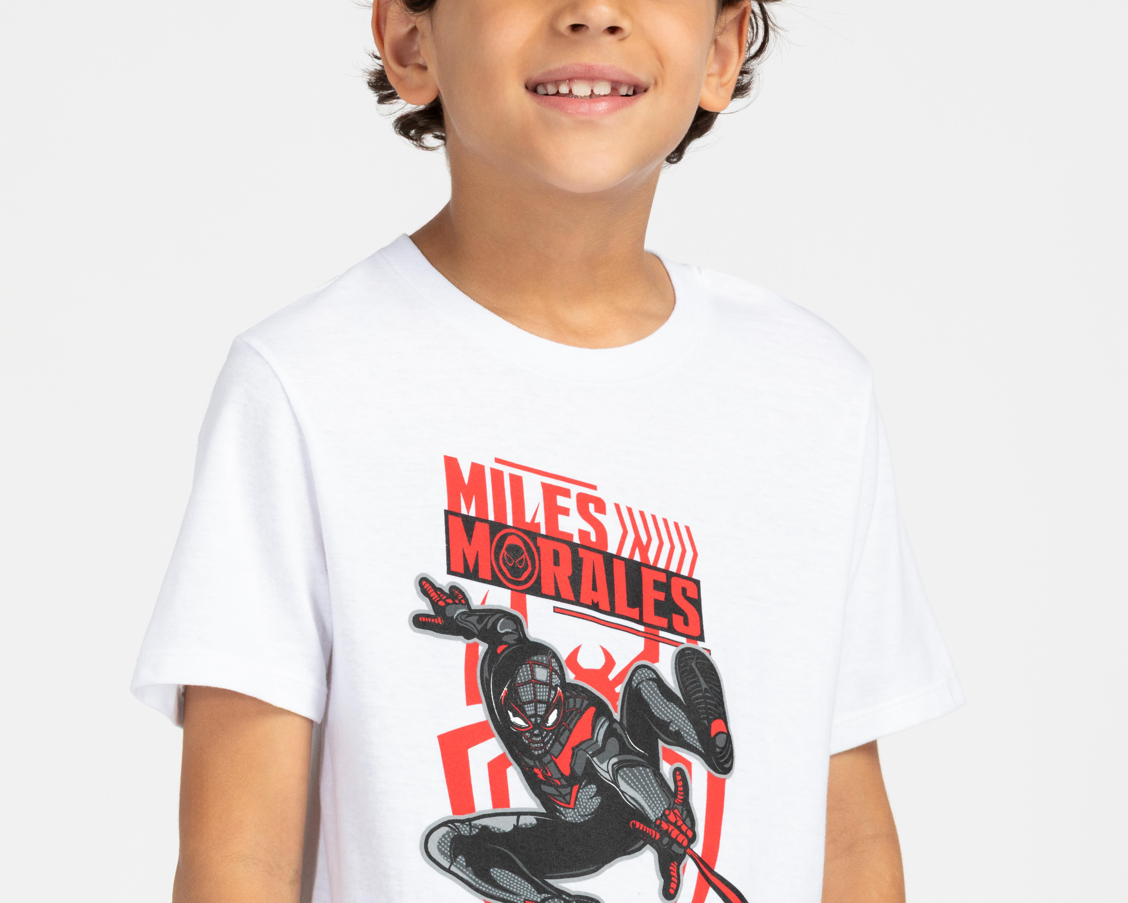 Foto 5 pulgar | Playera de Cuello Redondo Blanca Marvel para Niño