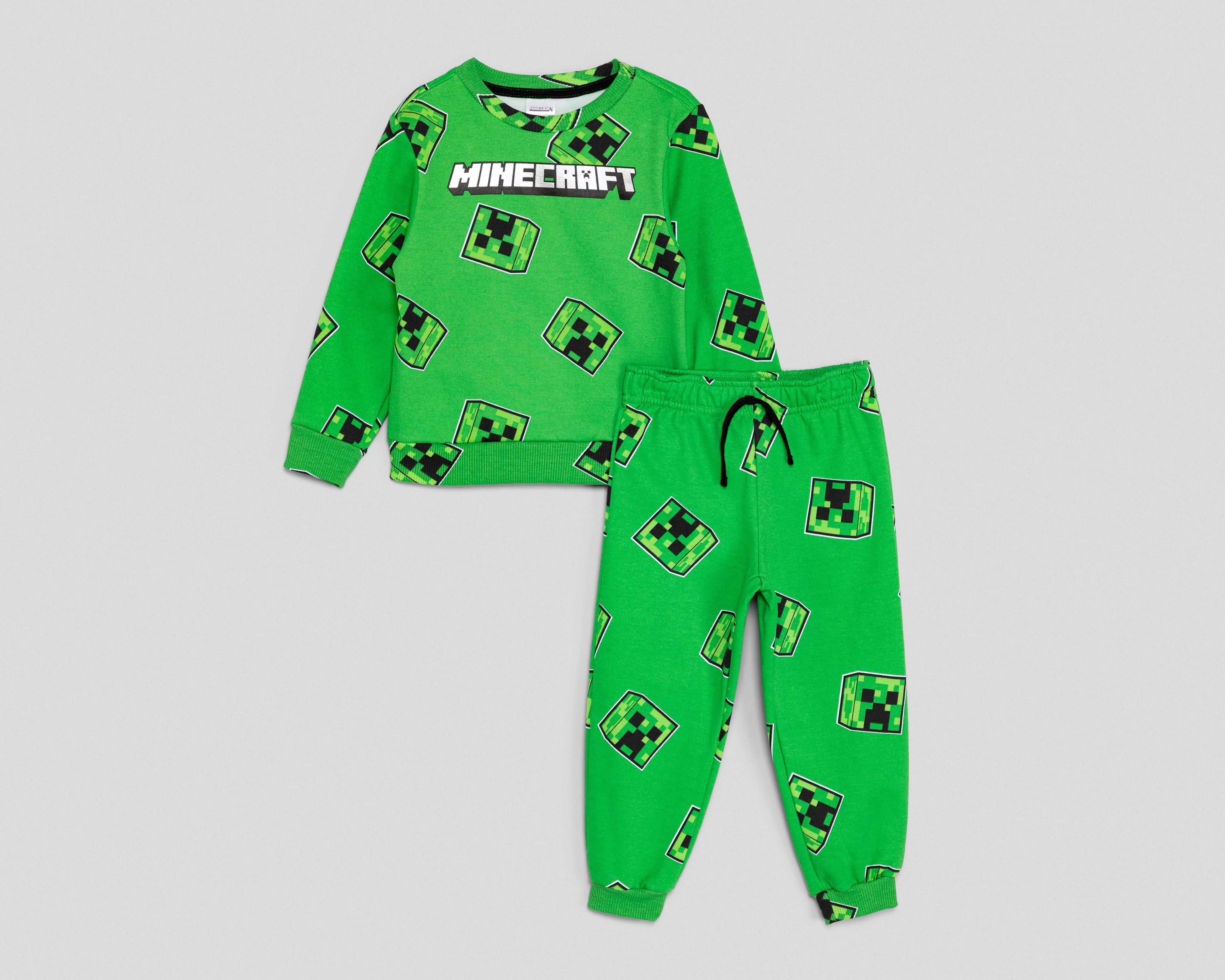 Foto 2 pulgar | Pants y Sudadera Minecraft para Niño
