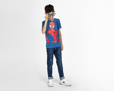 Foto 2 | Playera de Cuello Redondo Azul Marvel Spider-Man para Niño