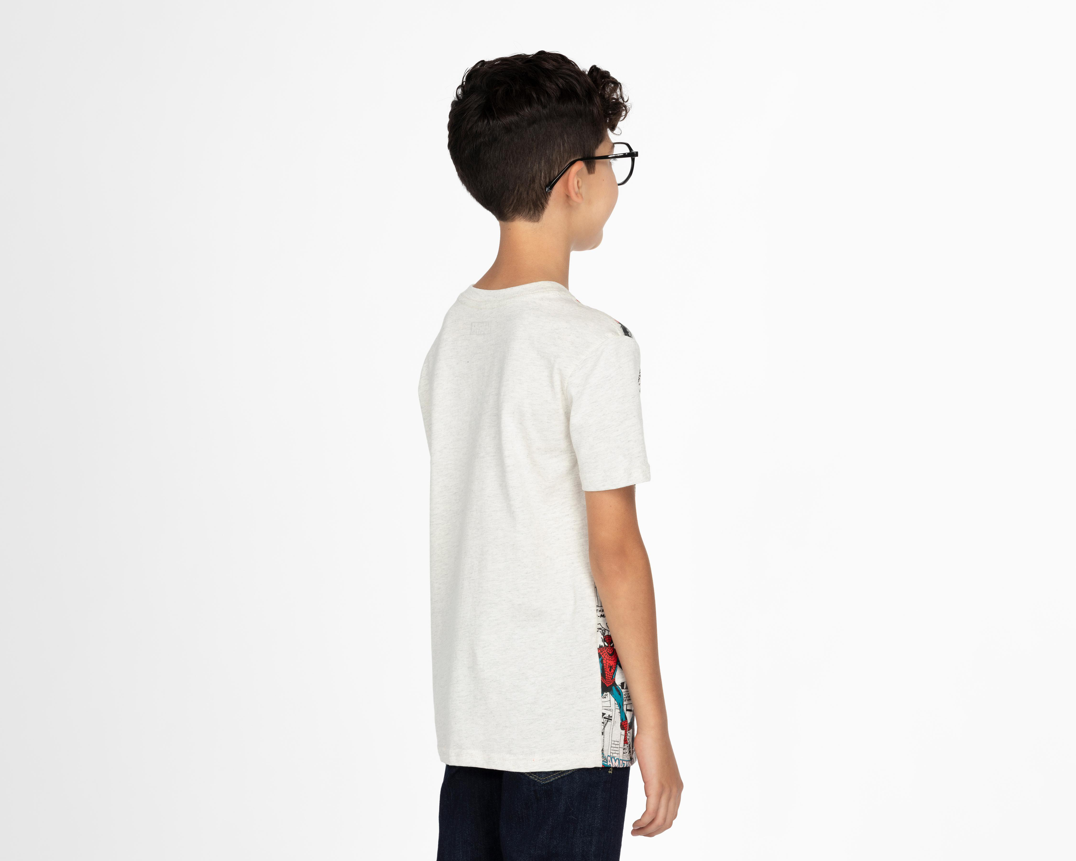 Foto 2 | Playera de Cuello Redondo Gris Marvel para Niño