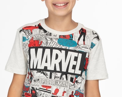 Foto 3 | Playera de Cuello Redondo Gris Marvel para Niño