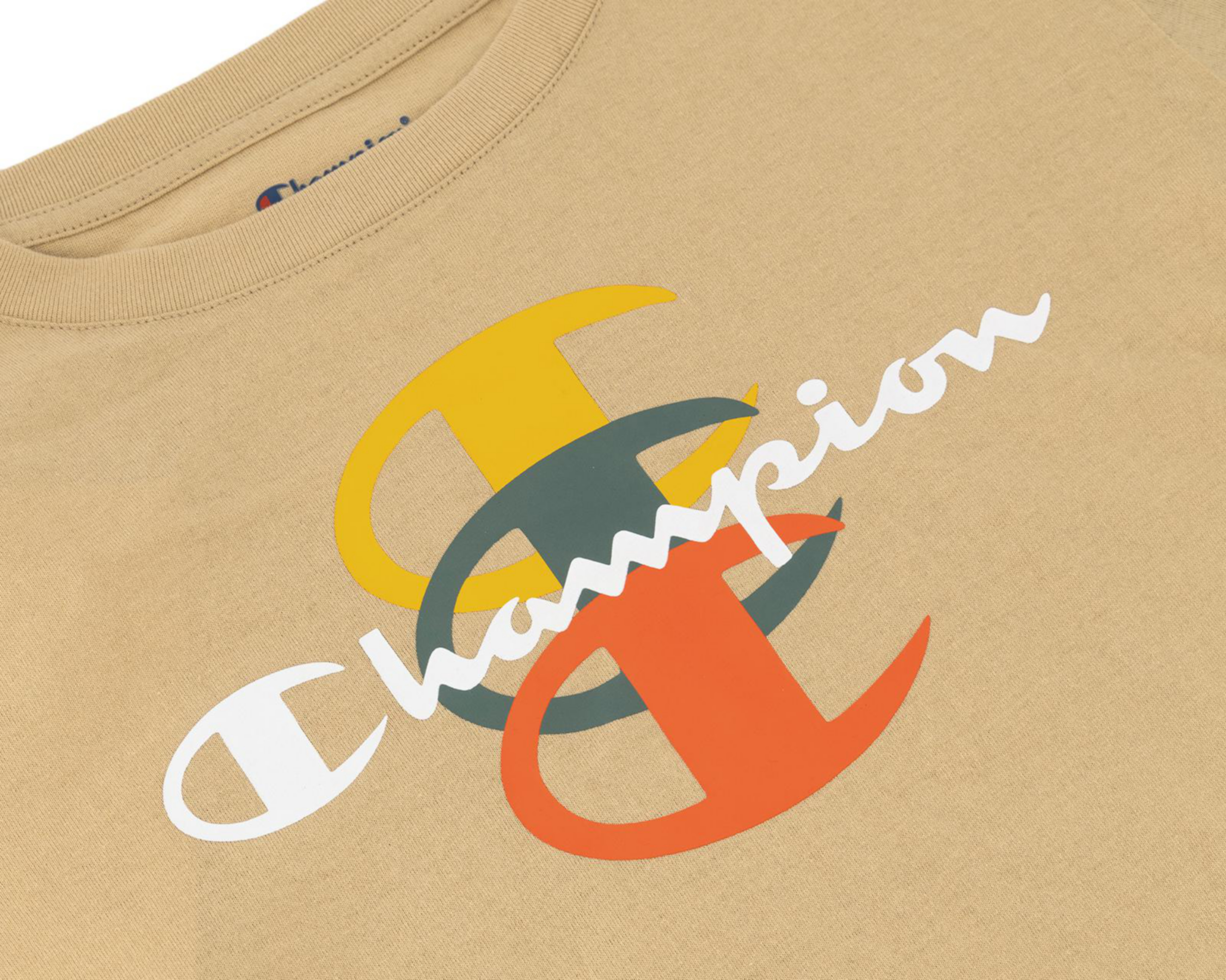 Foto 4 pulgar | Playera de Cuello Redondo Café Champion para Niño