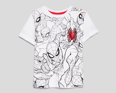 Foto 1 | Playera de Cuello Redondo Blanca Marvel Spider-Man para Niño