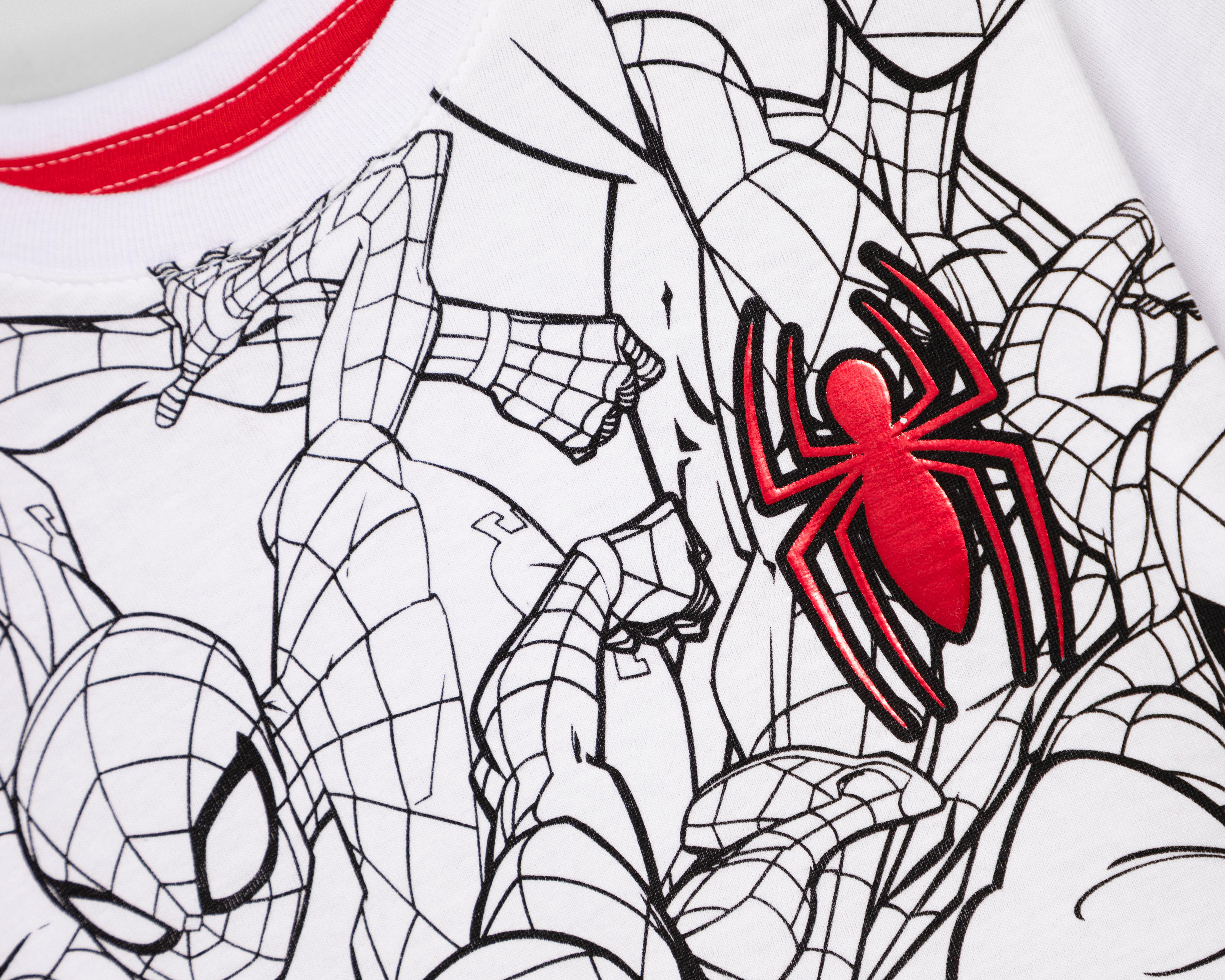 Foto 4 pulgar | Playera de Cuello Redondo Blanca Marvel Spider-Man para Niño
