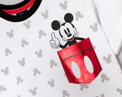 Foto 3 | Playera Cuello Redondo Blanca Disney Mickey Mouse para Niño