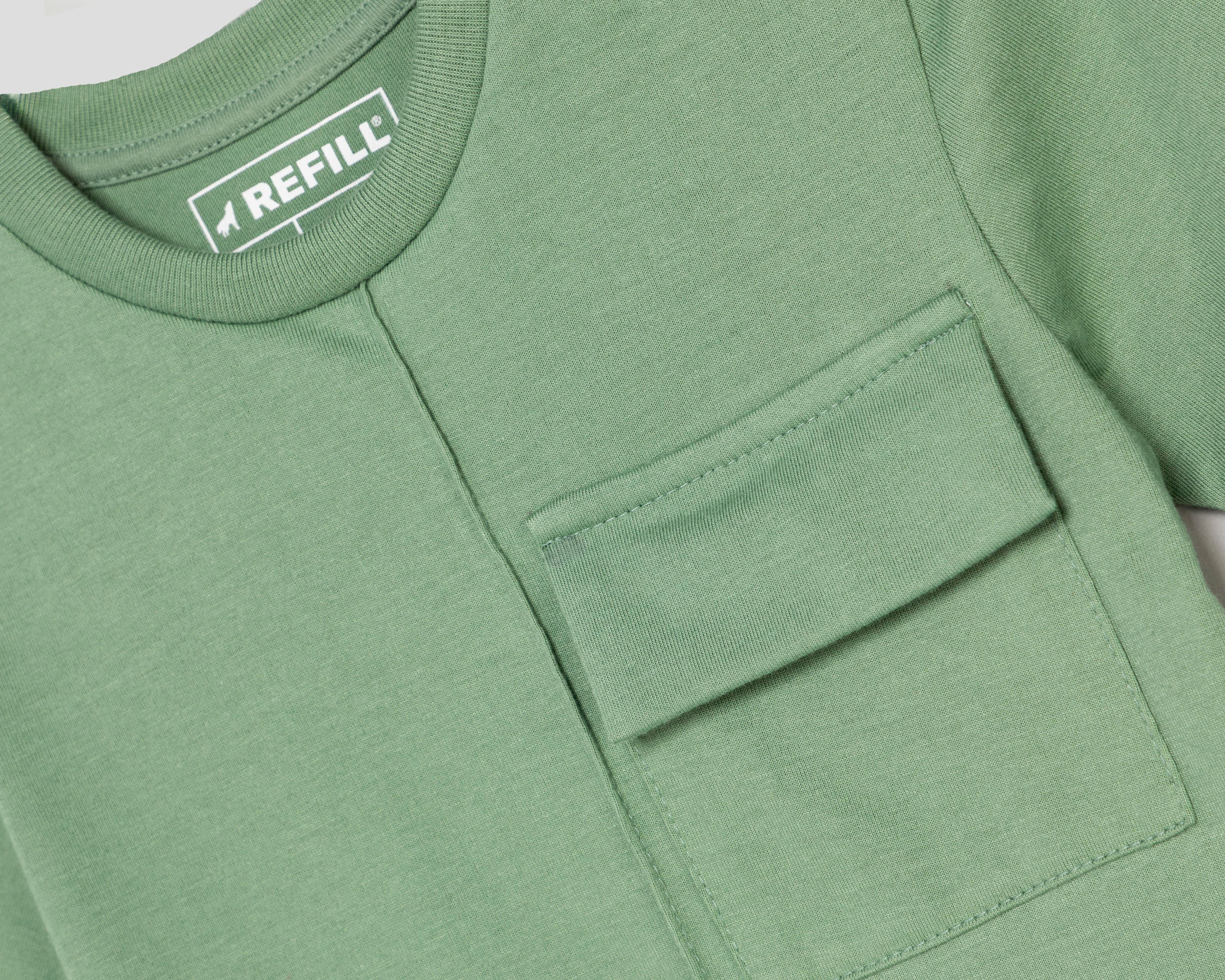 Foto 4 pulgar | Playera Cuello Redondo Verde Refill para Niño