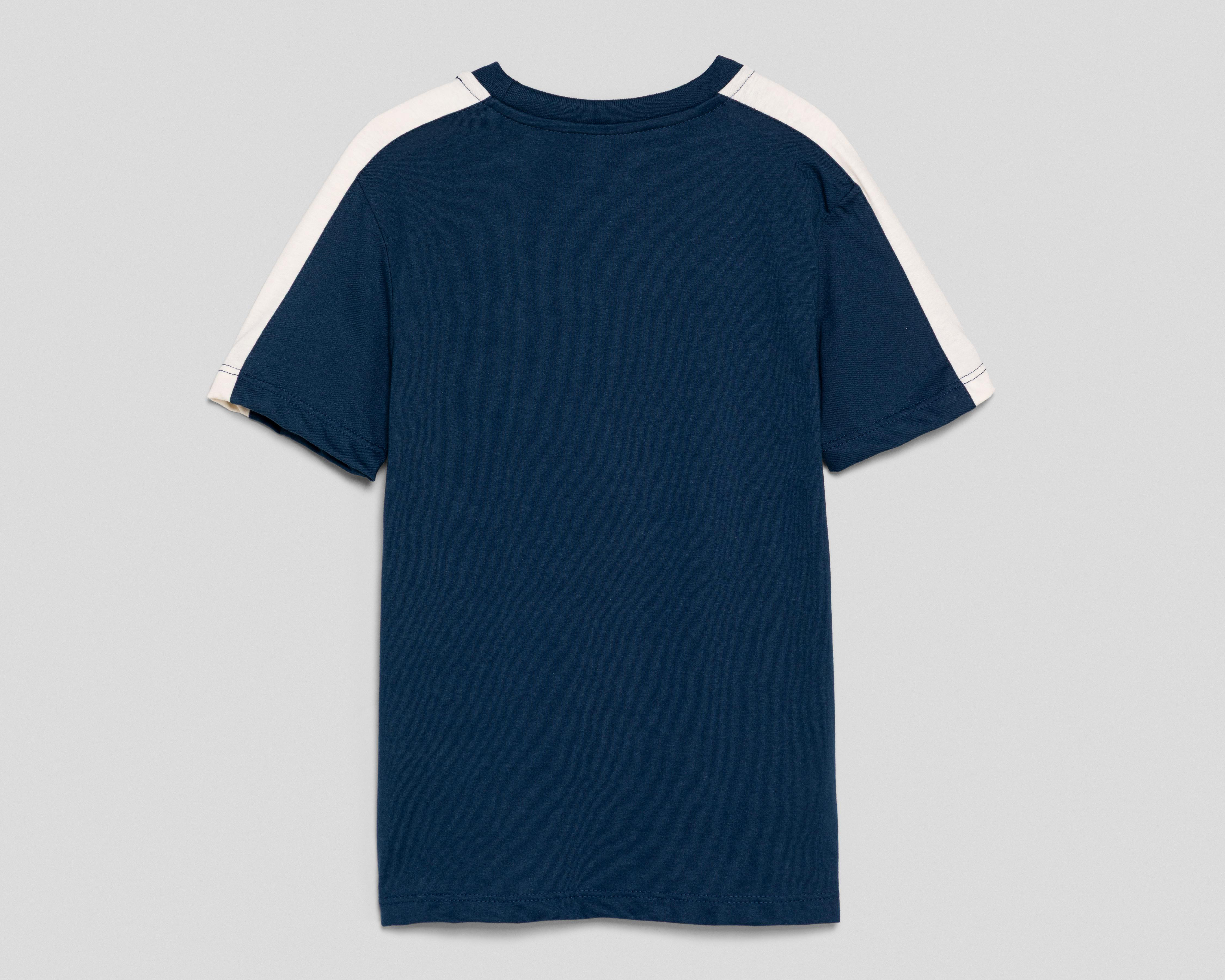 Foto 3 pulgar | Playera Cuello Redondo Azul Marino Refill para Niño