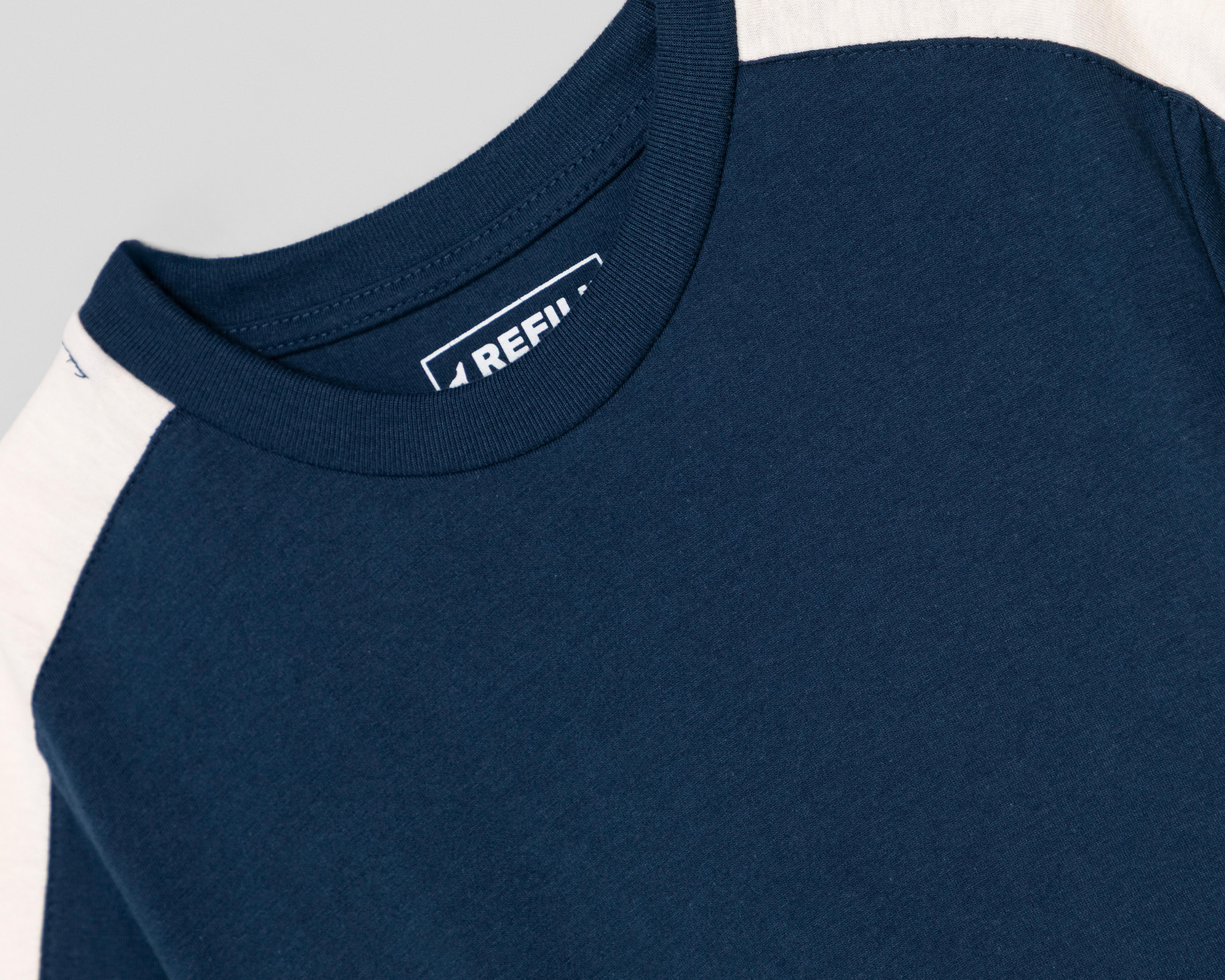 Foto 4 pulgar | Playera Cuello Redondo Azul Marino Refill para Niño