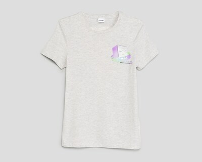 Foto 1 | Playera de Cuello Redondo Gris Minecraft para Niño