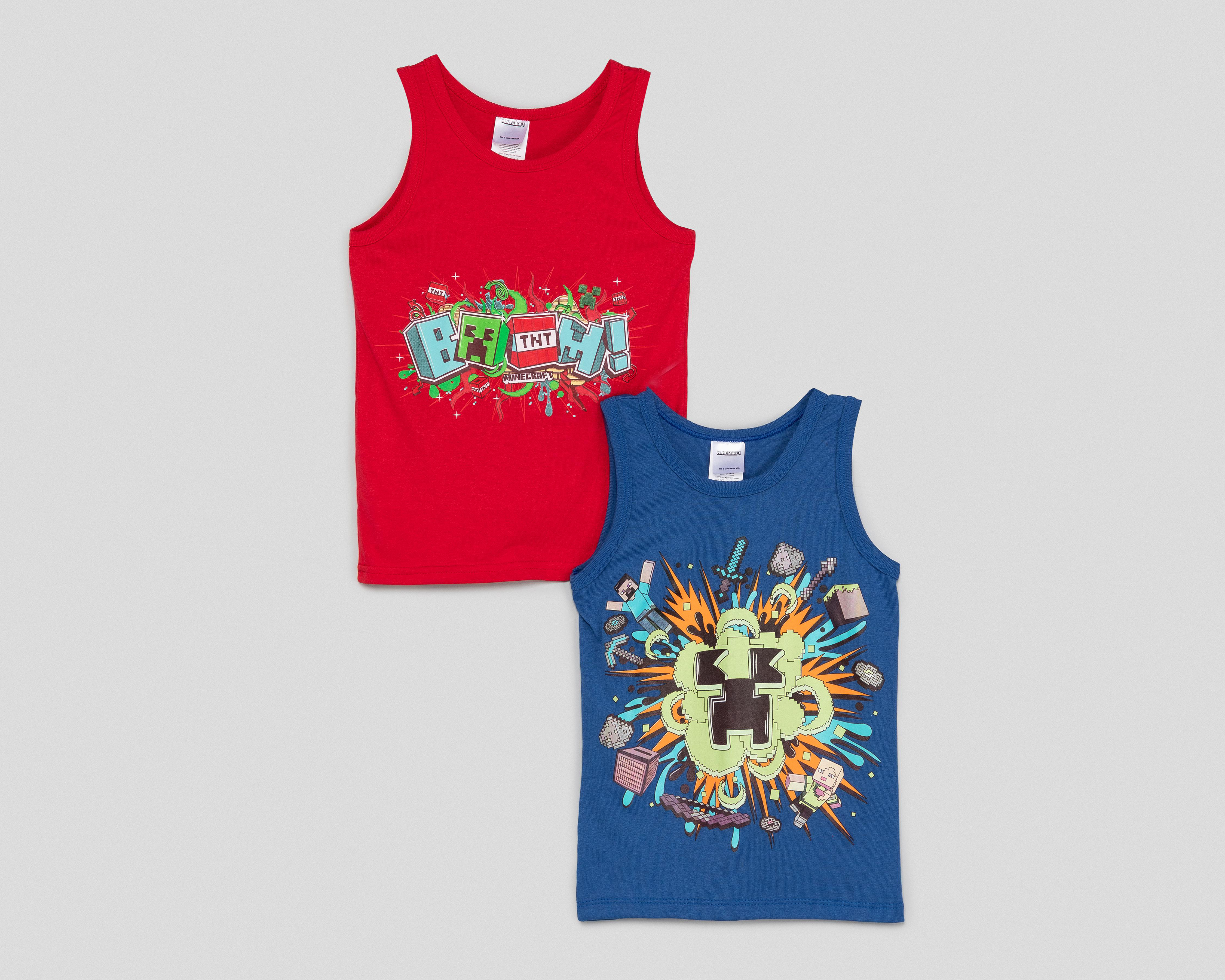 Foto 2 pulgar | Camiseta Minecraft para Niño 2 Piezas
