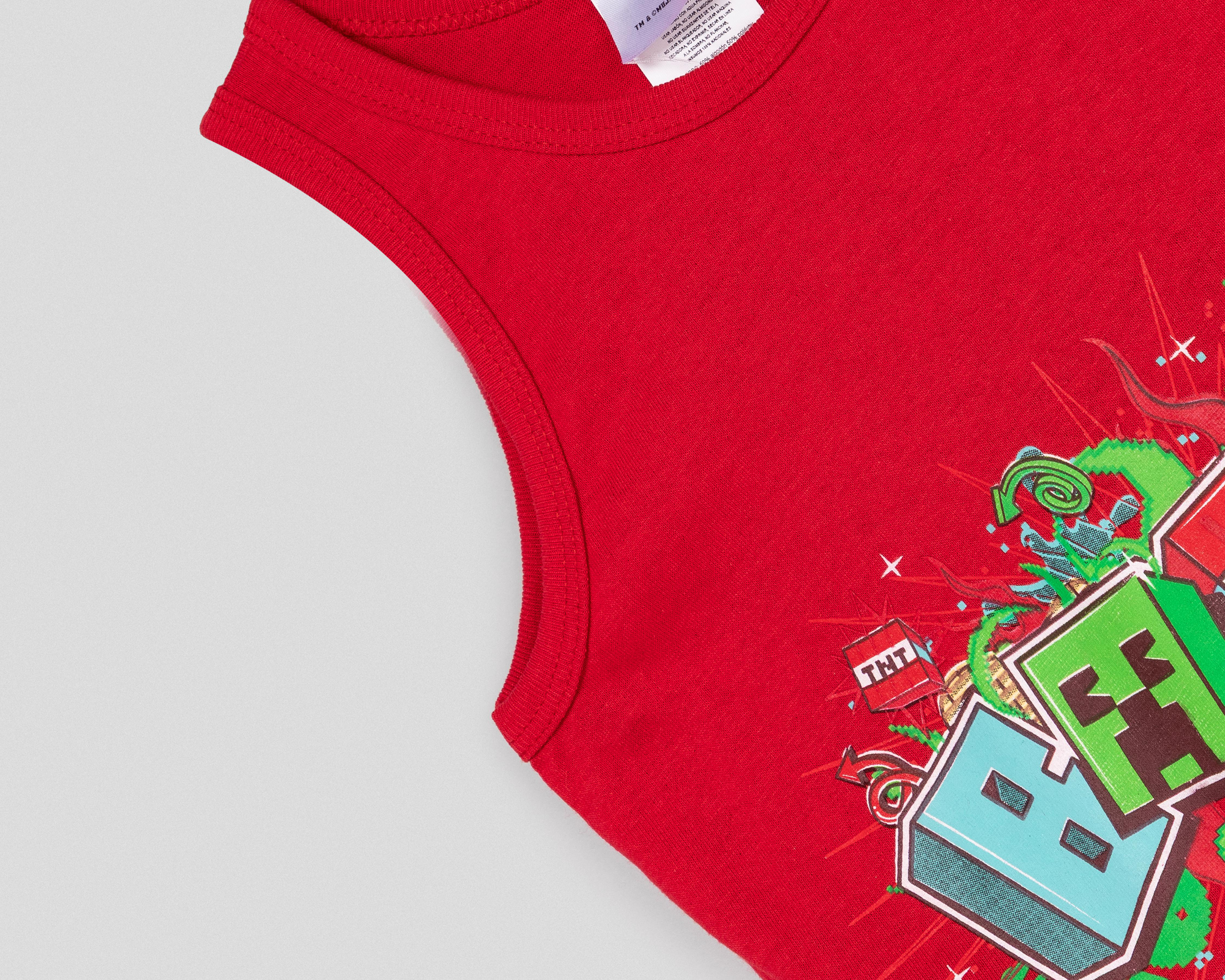 Foto 4 pulgar | Camiseta Minecraft para Niño 2 Piezas