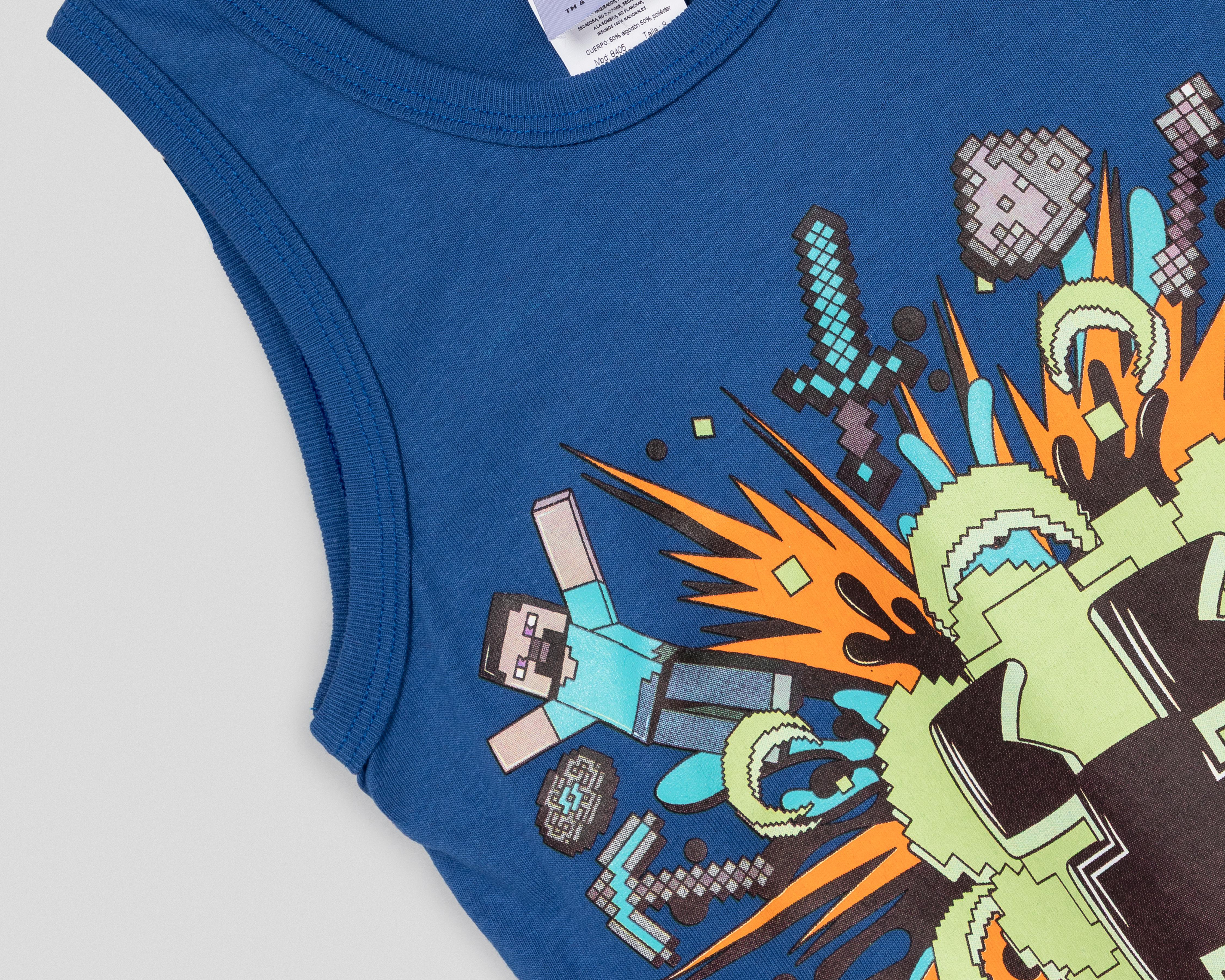 Foto 5 pulgar | Camiseta Minecraft para Niño 2 Piezas