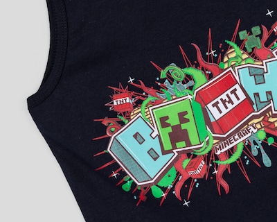 Foto 3 | Camiseta Minecraft para Niño 2 Piezas