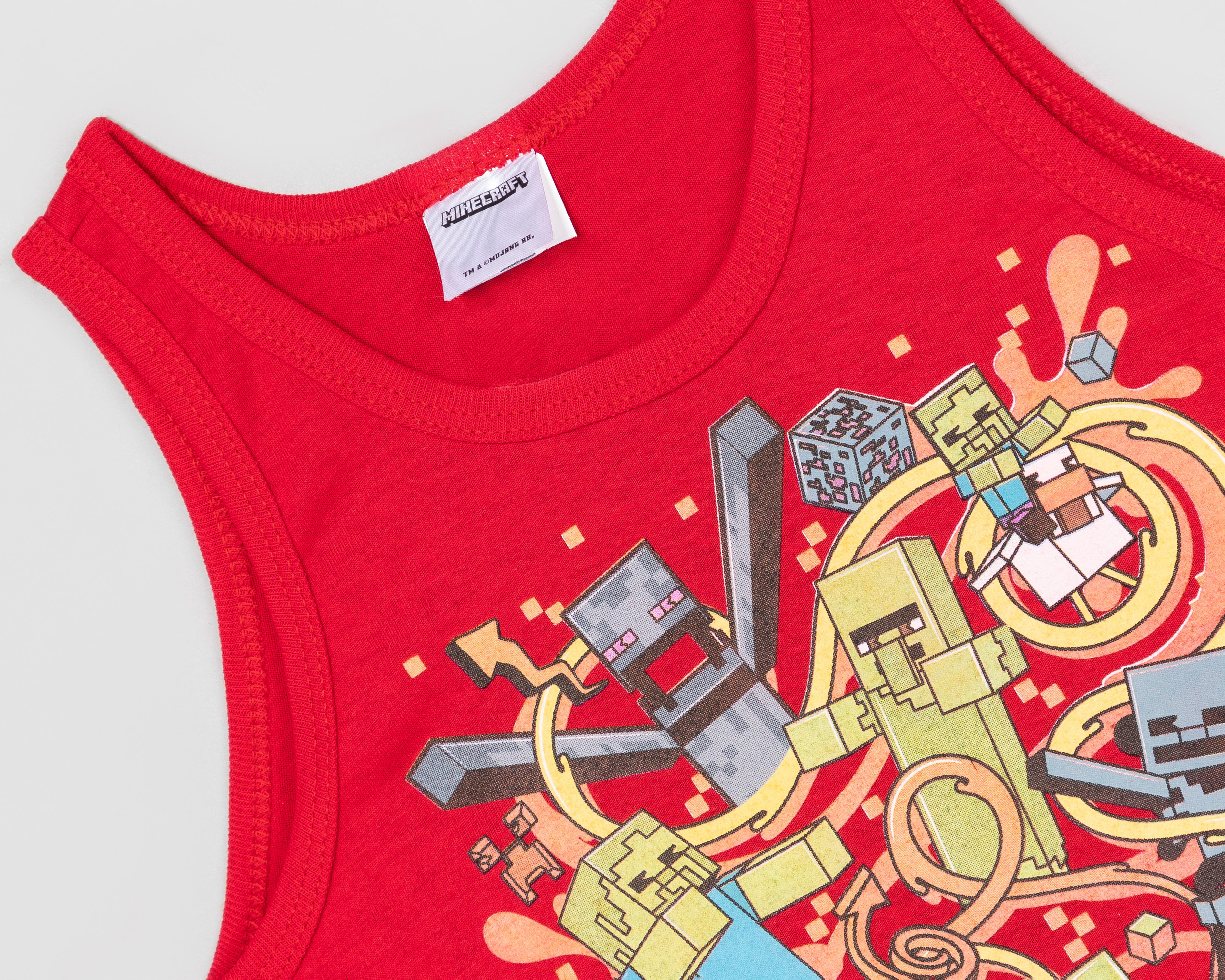 Foto 5 pulgar | Camiseta Minecraft para Niño 2 Piezas