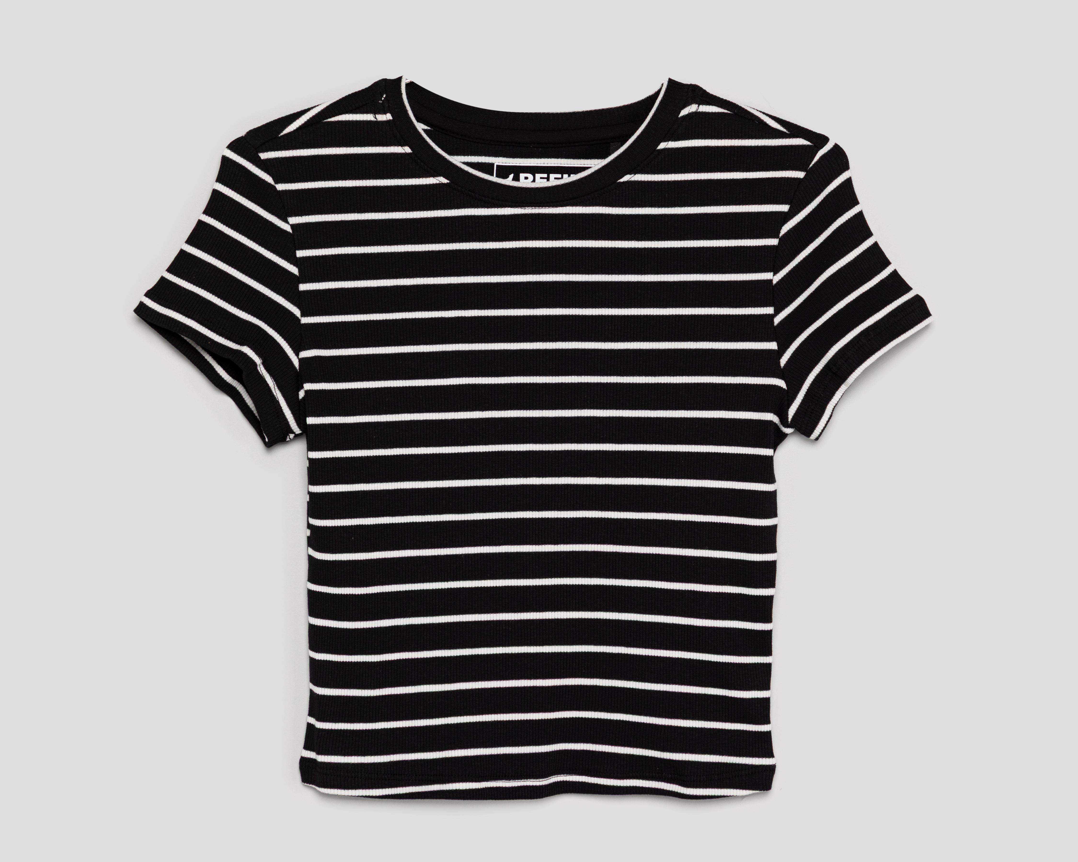 Foto 2 pulgar | Playera Cuello Redondo Negra Refill para Mujer