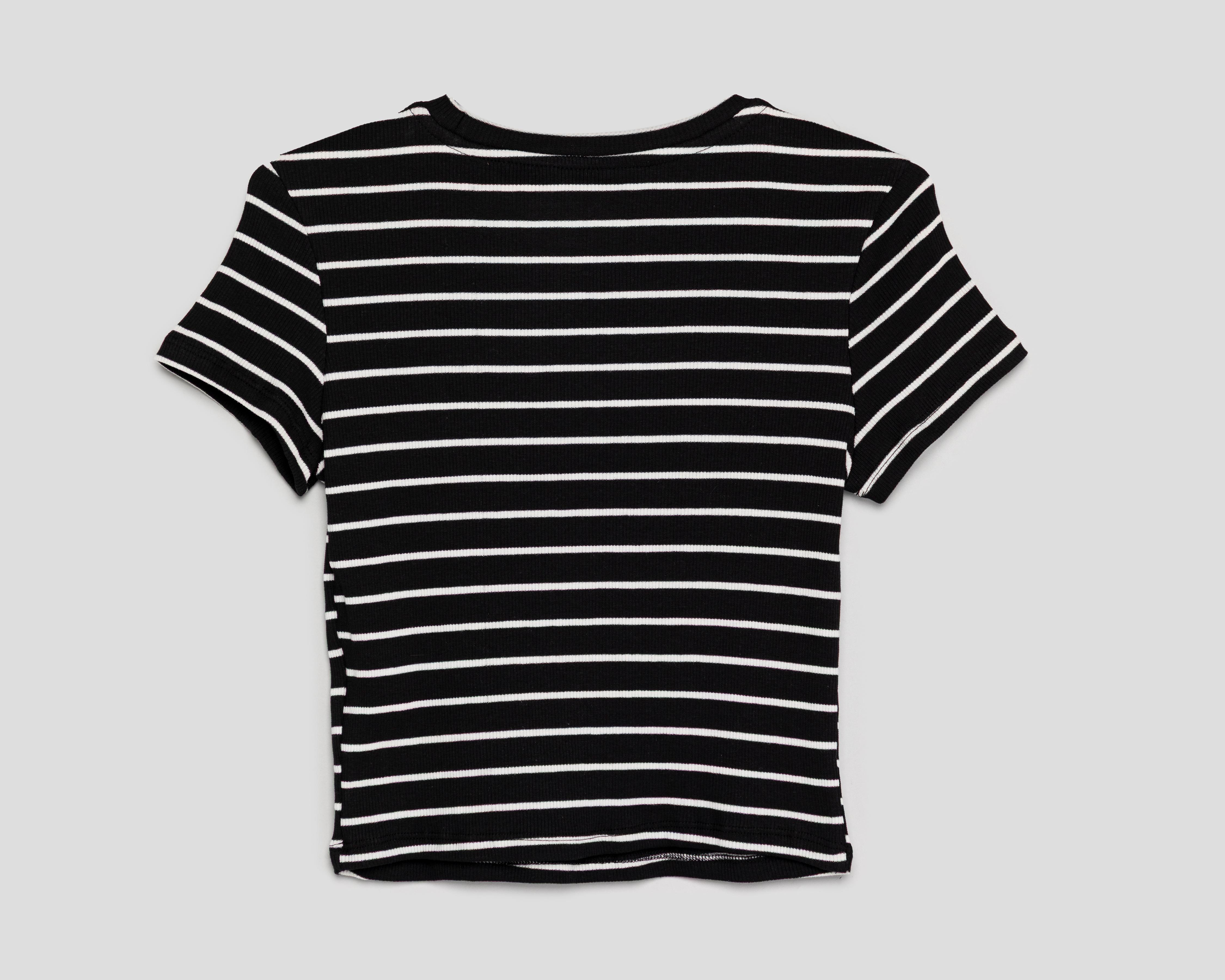 Foto 3 pulgar | Playera Cuello Redondo Negra Refill para Mujer