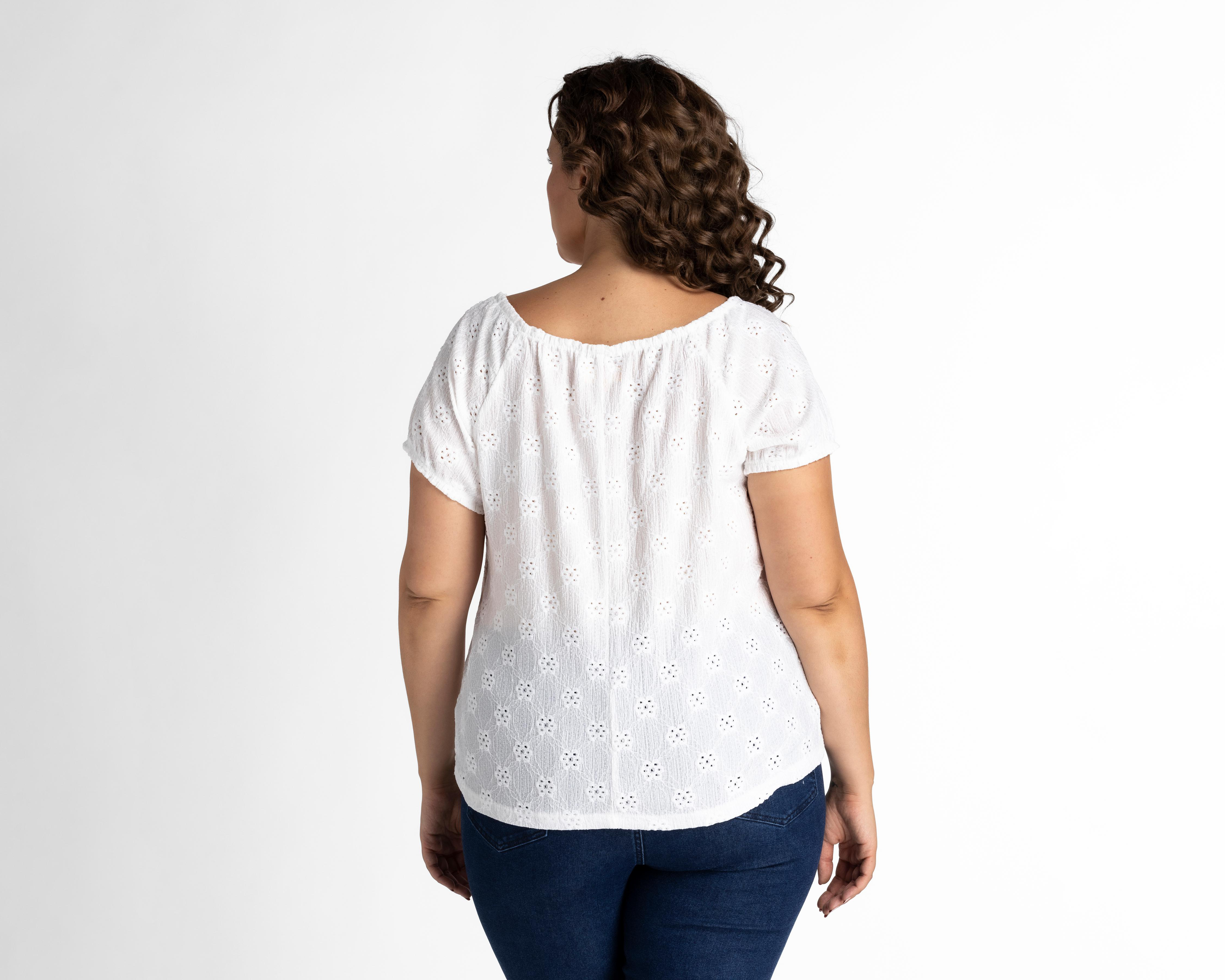 Foto 4 pulgar | Blusa Lady Sun Blanca con Collar