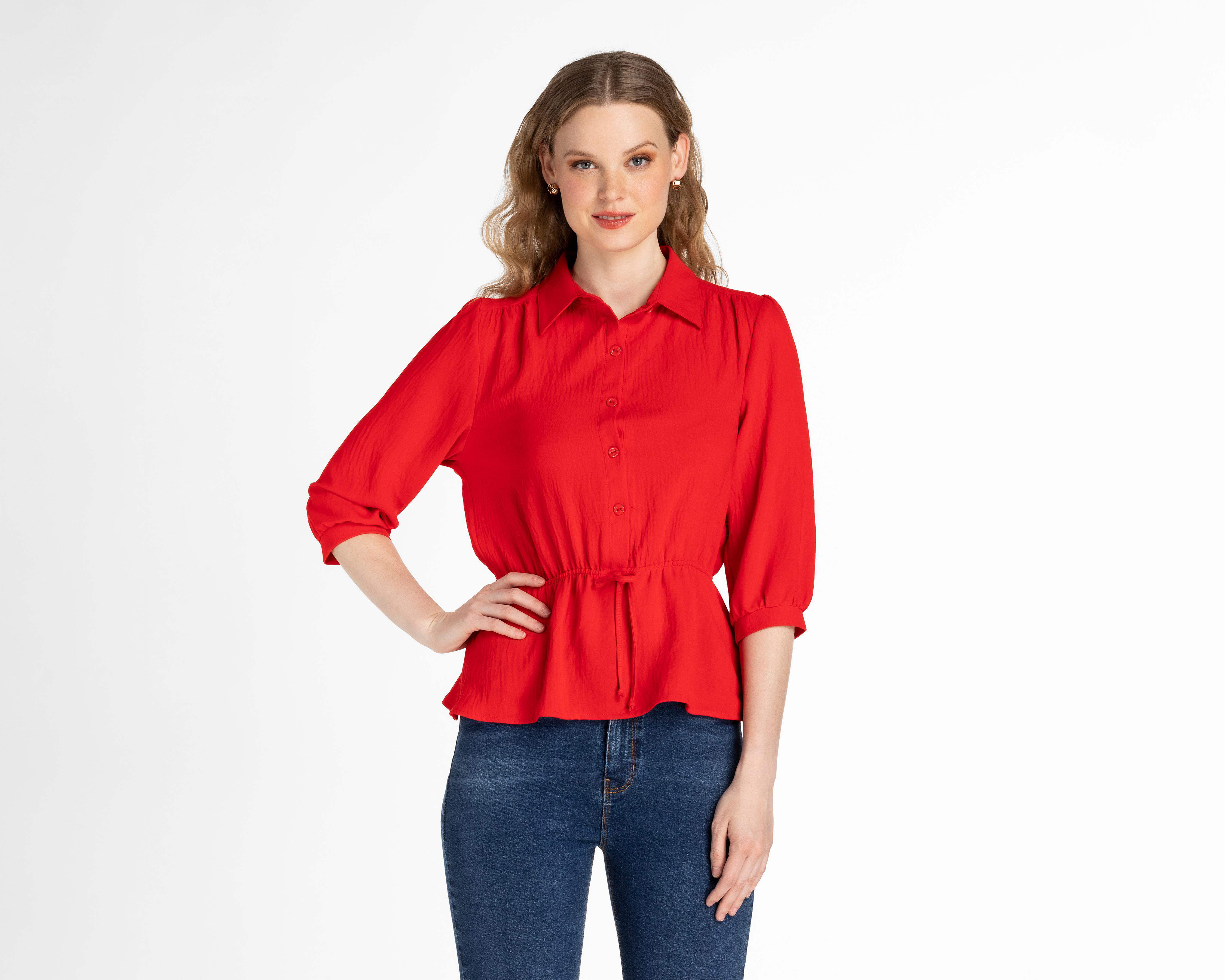 Blusa Sahara Manga 3/4 con Botones