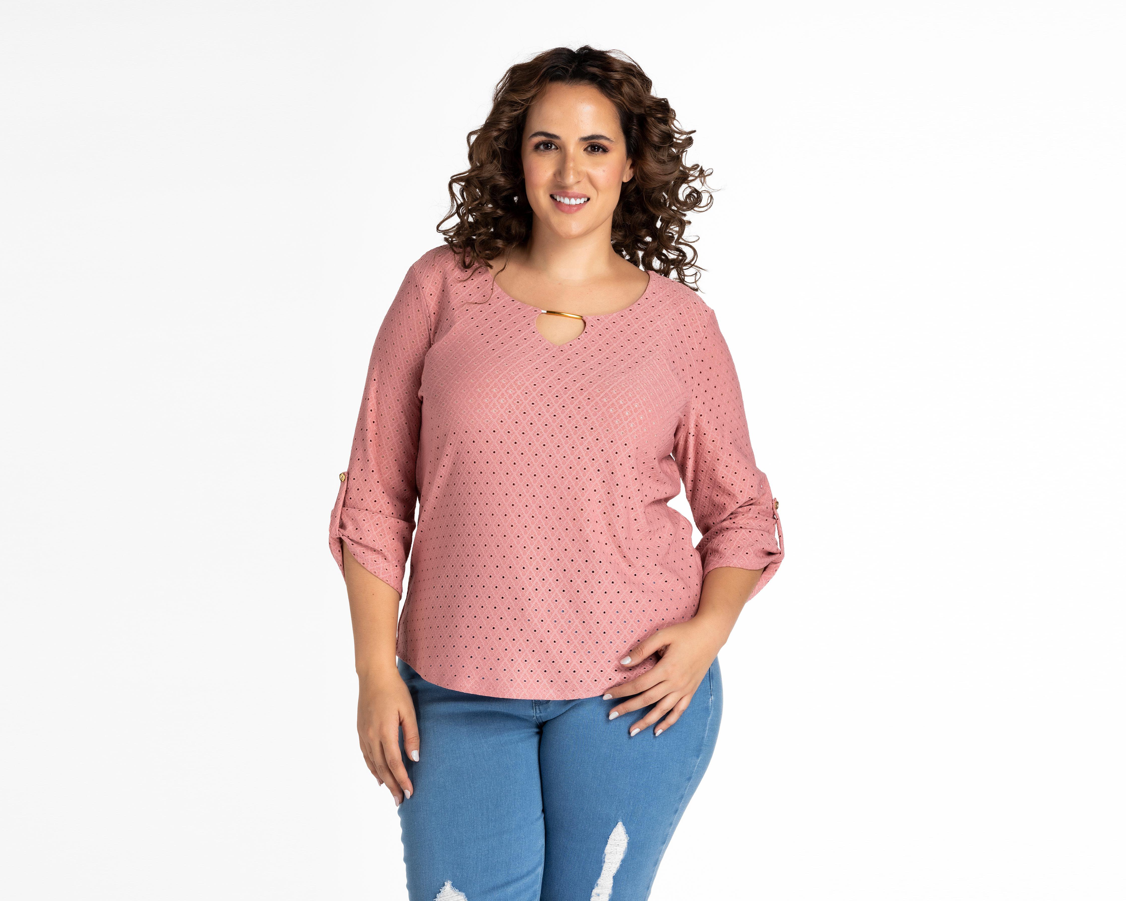 Foto 2 pulgar | Blusa Lady Sun Rosa Manga 3/4