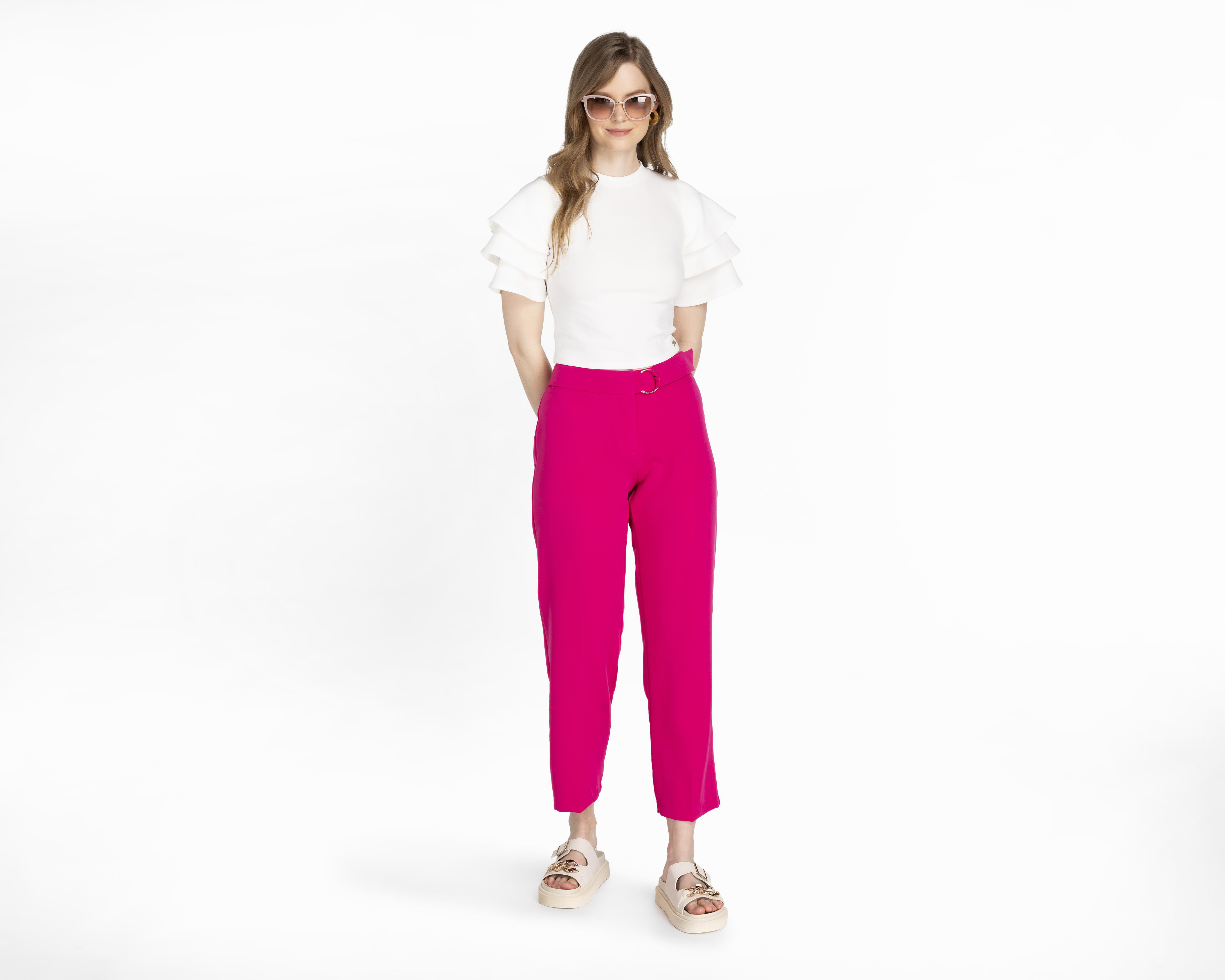 Foto 3 pulgar | Pantalón de Vestir Sahara Rosa