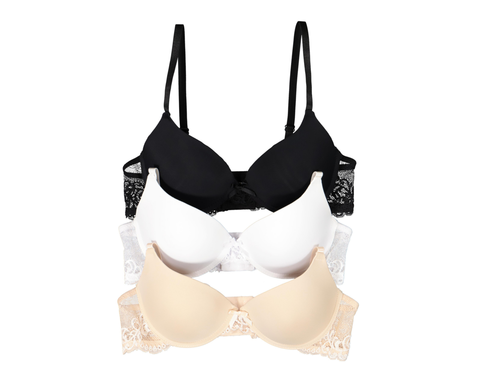 Foto 1 | Brasier con Encaje Carnival Media Copa para Mujer 3 Pack