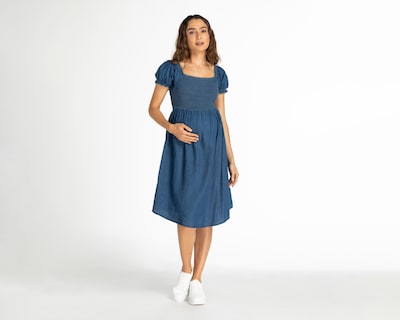 Foto 1 | Vestido de Maternidad Mamá Bella Azul Manga Corta
