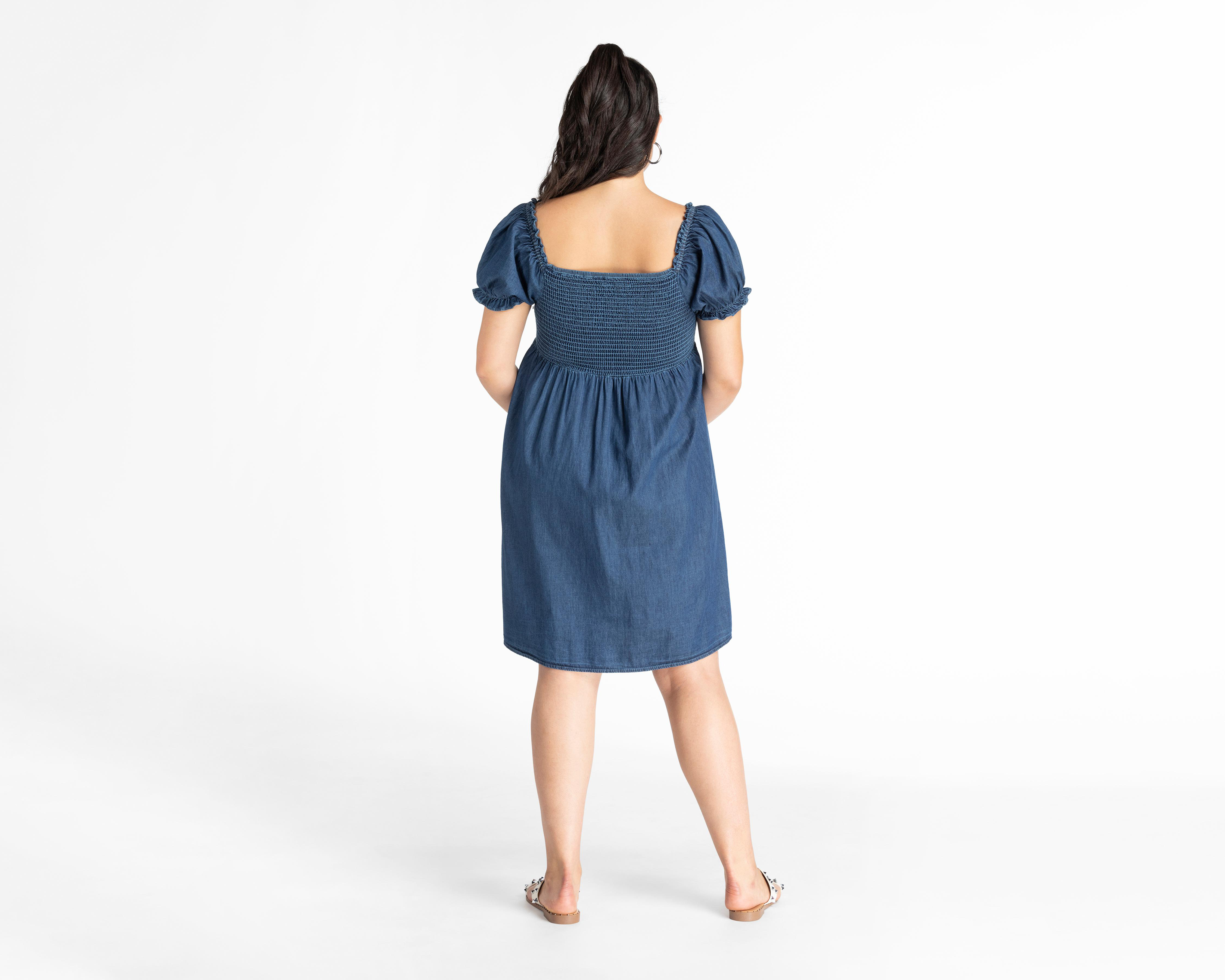 Foto 7 pulgar | Vestido de Maternidad Mamá Bella Azul Manga Corta
