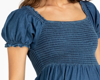 Foto 8 | Vestido de Maternidad Mamá Bella Azul Manga Corta