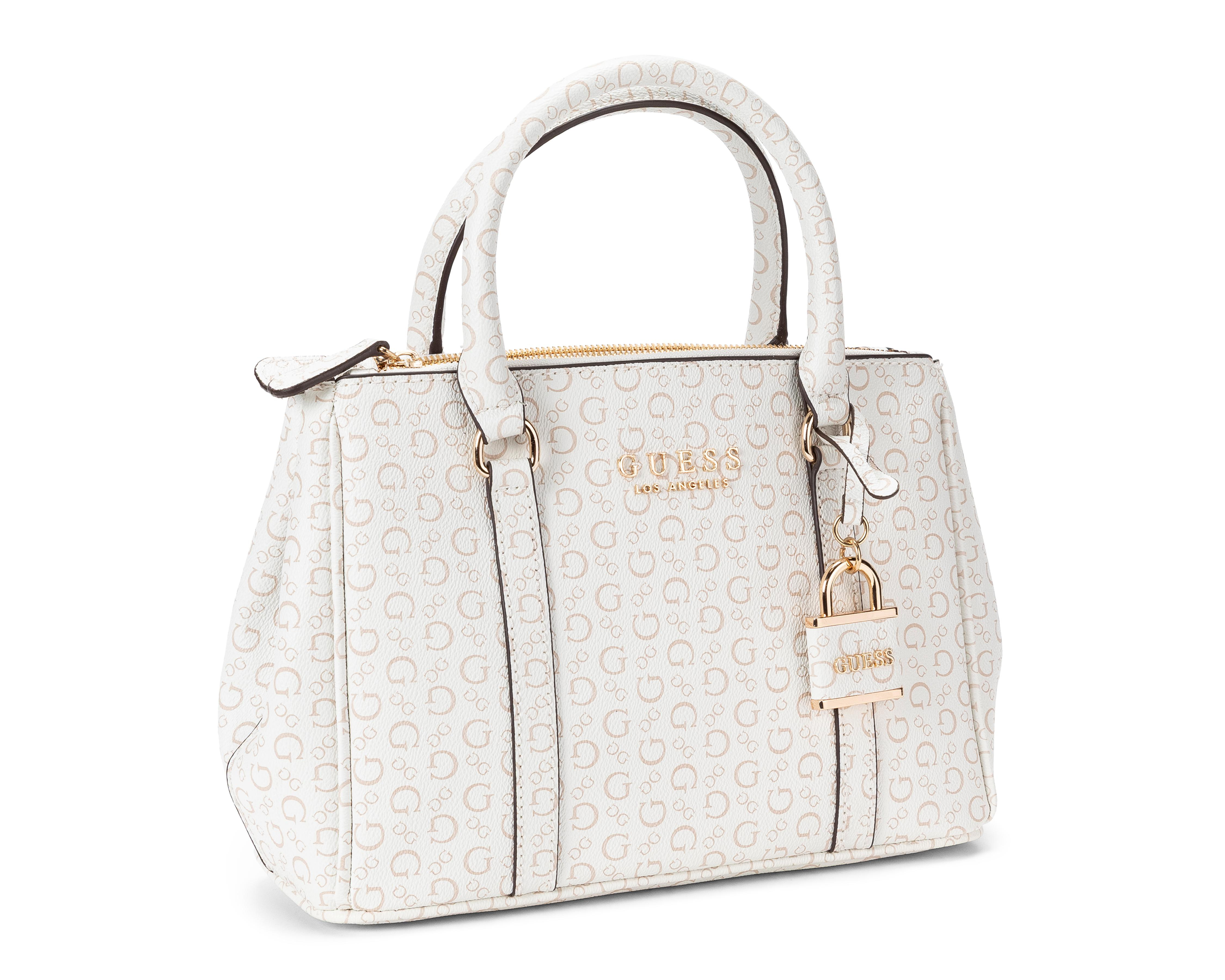 Foto 3 pulgar | Bolsa de Mano Guess Saffron Satchel con Colgante