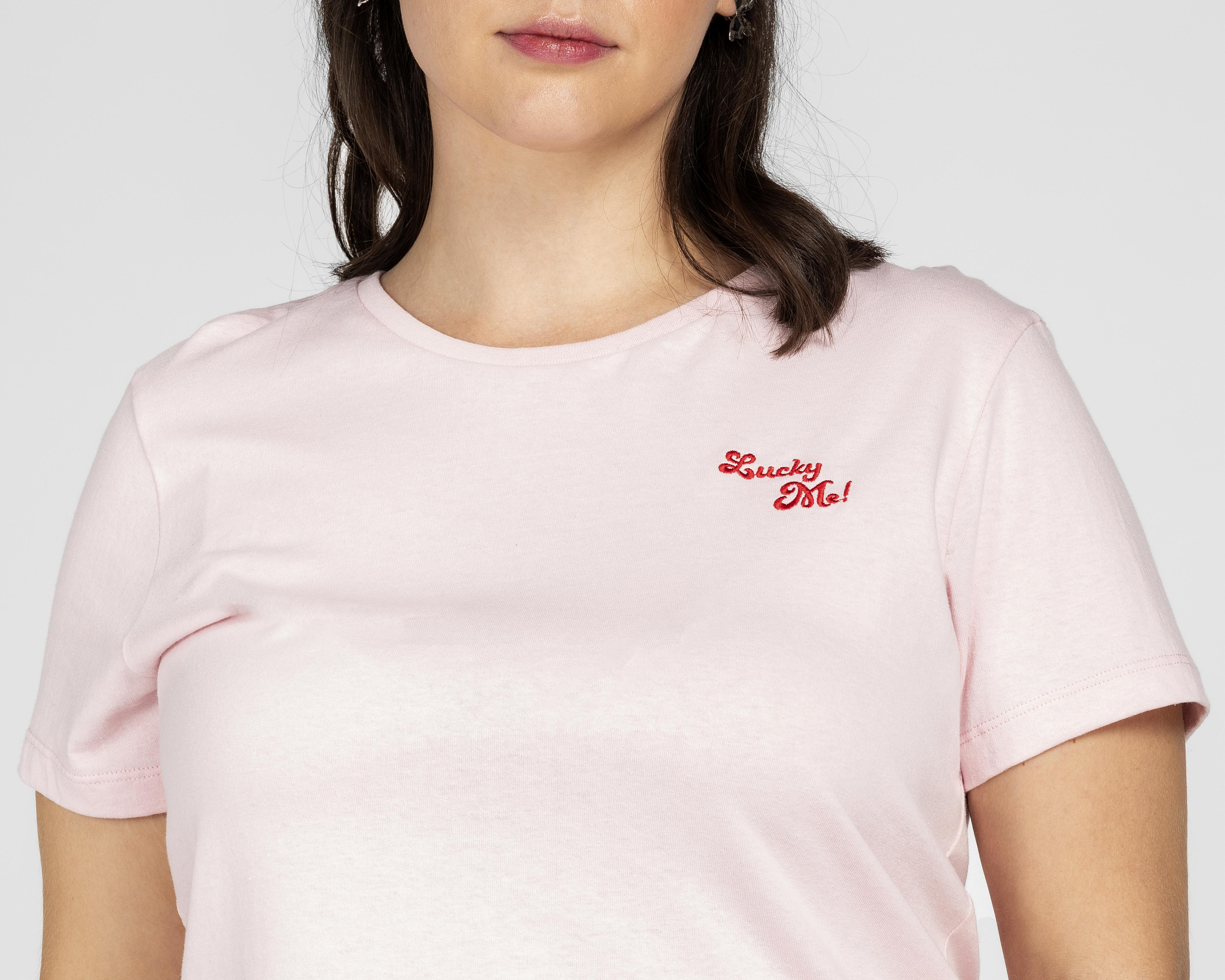 Foto 5 pulgar | Playera Lucky Star Manga Corta Rosa